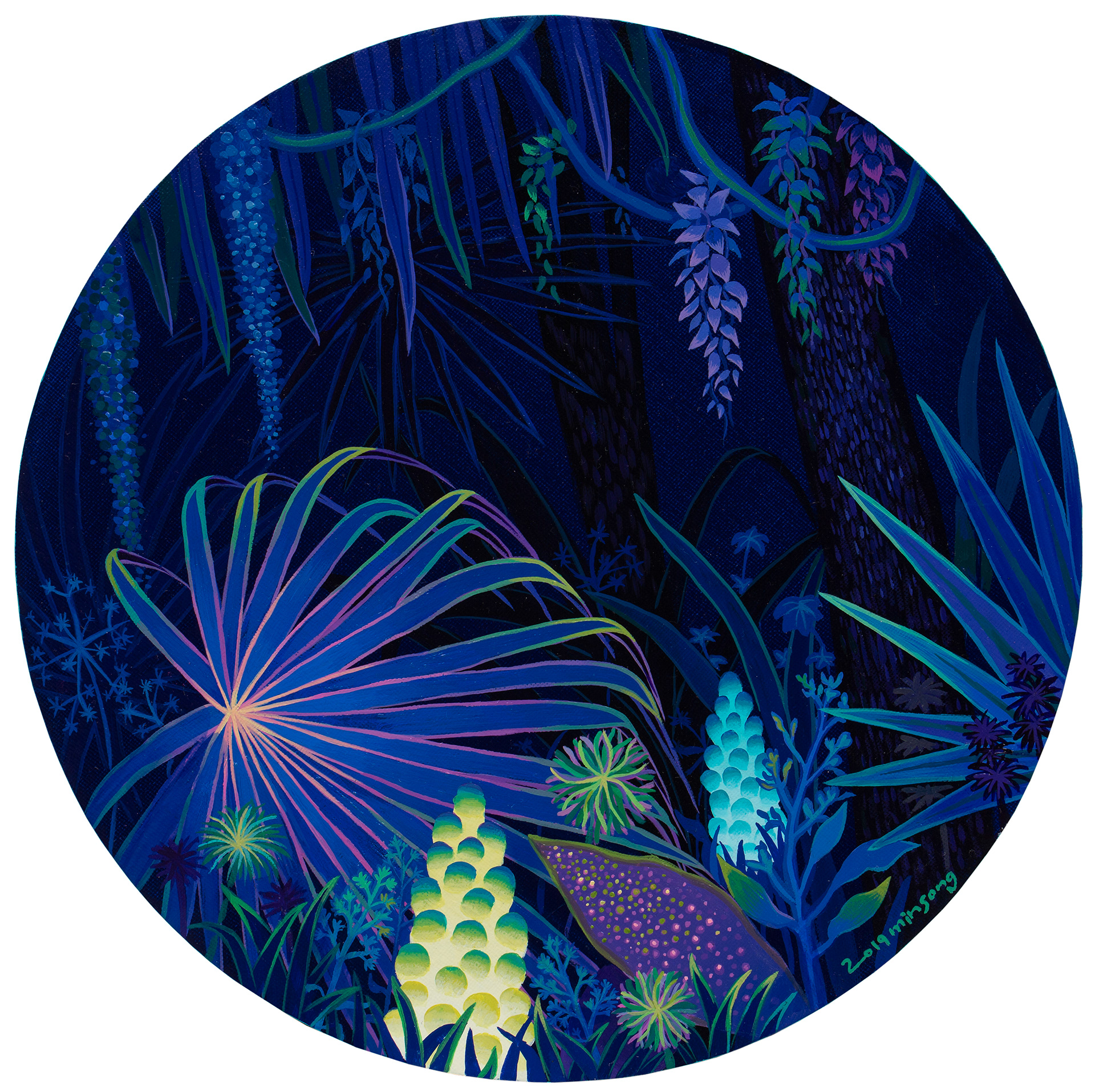 A night in the forest_acrylic on canvas_30.0x30.0cm_2019