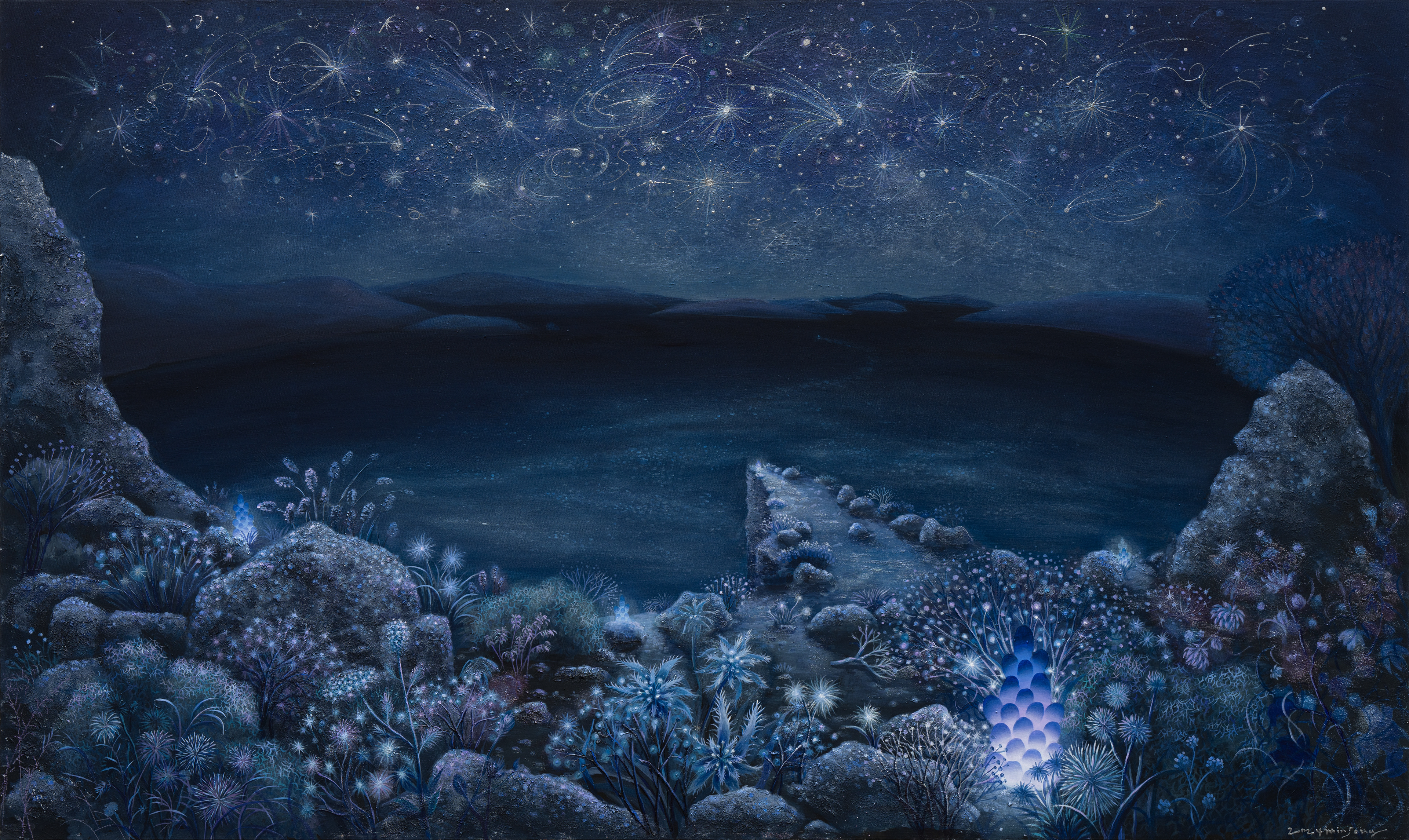 Find the star_acrylic on canvas_97x162cm_2024