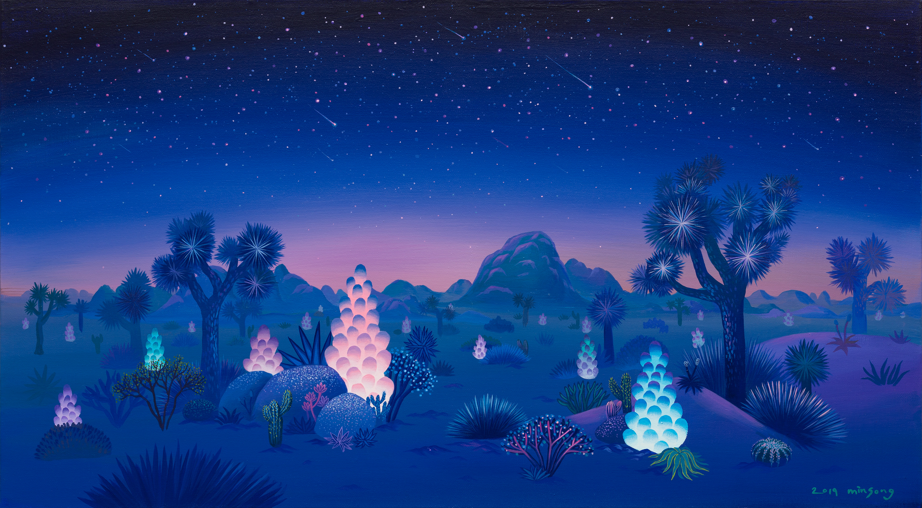 Night in desert_acrylic on canvas_90x50cm_2019