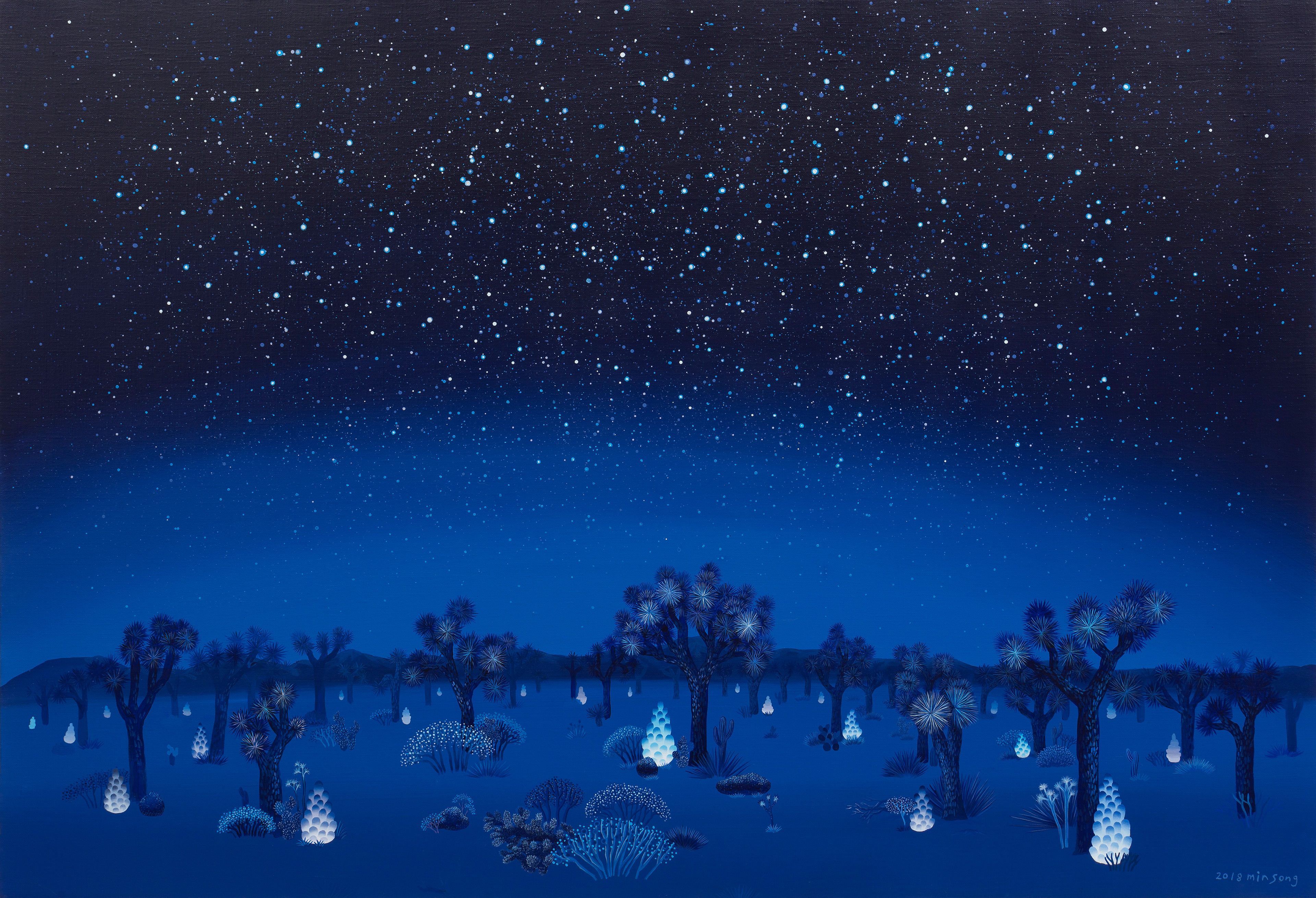 사막의 깊은 밤(Deep night in desert)_acrylic on canvas_130 x 90 cm_2018