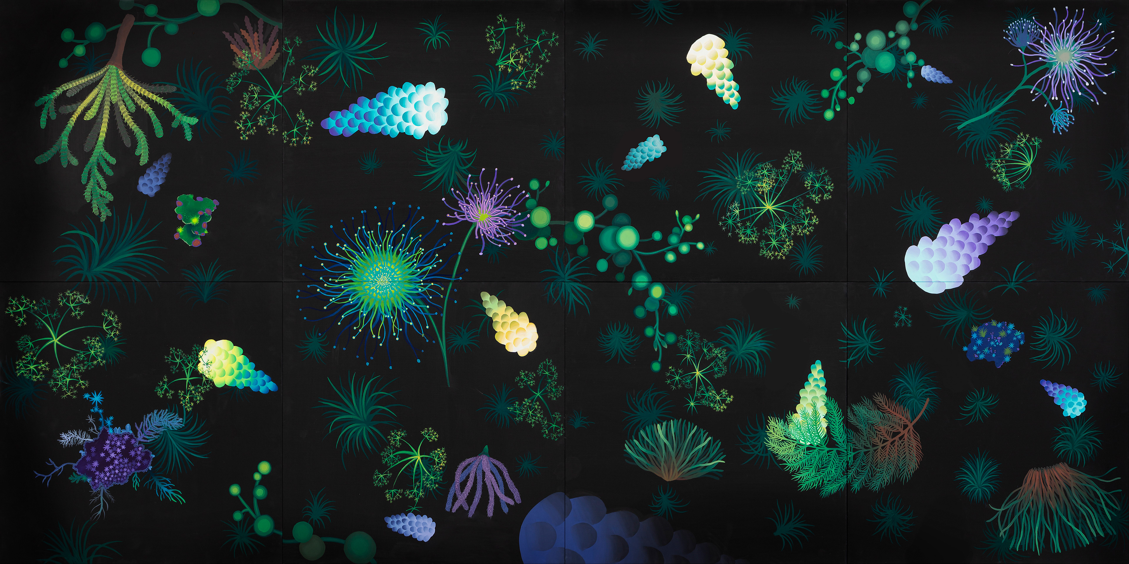 Walk through the night_acrylic on canvas_364x182cm_2018