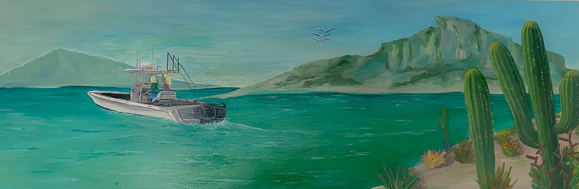 3' x 1' Acrylic Painting of Coronado Islands