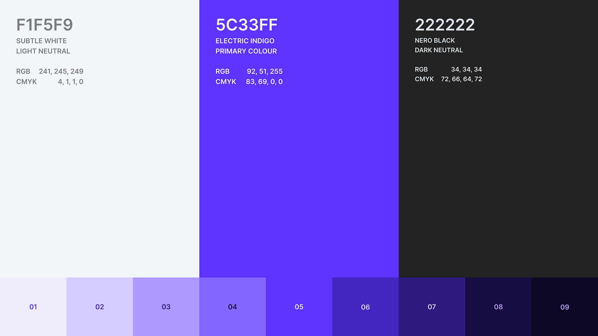 PerkUp colour palette including light to dark tints of the primary colour