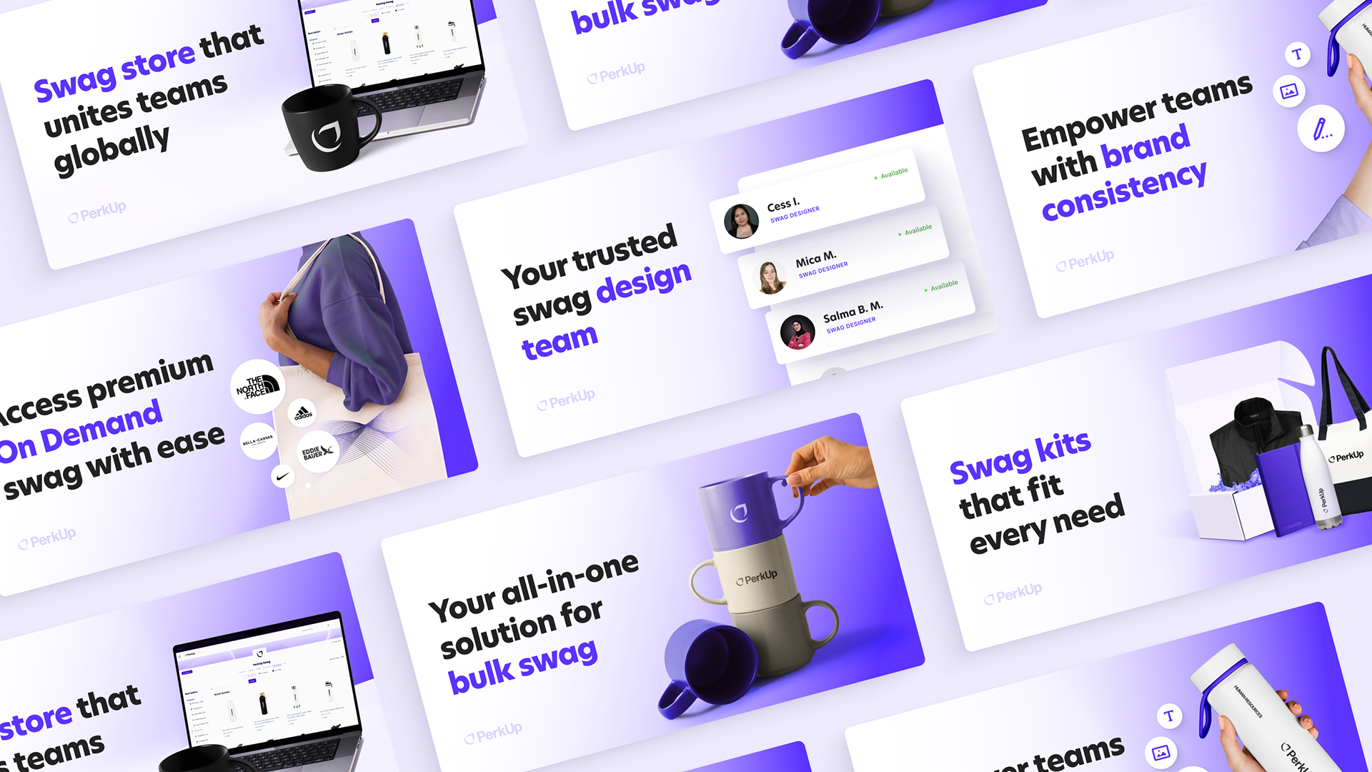 Graphic assets that visually reflects PerkUp's product