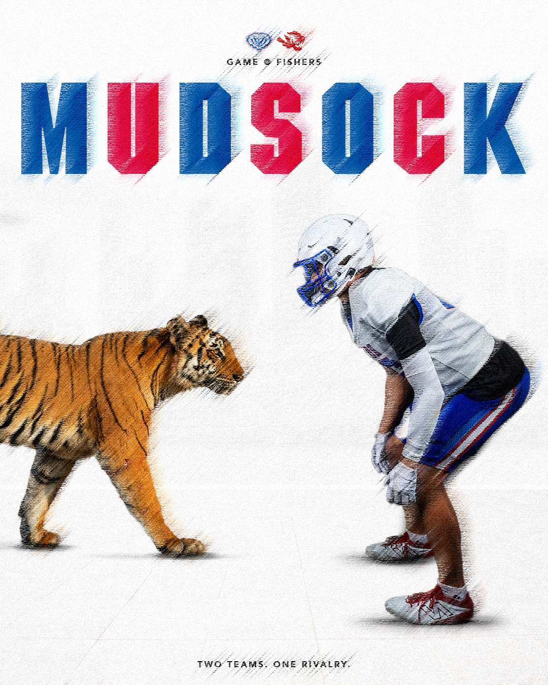 I created this graphic for the Mudsock game between HSE and Fishers to raise awareness and highlight the rivalry. I chose to represent the matchup through a tiger, since Fishers High School’s mascot is a tiger, creating a unique visual connection. I then used textures to give the graphic a more realistic and dynamic look.