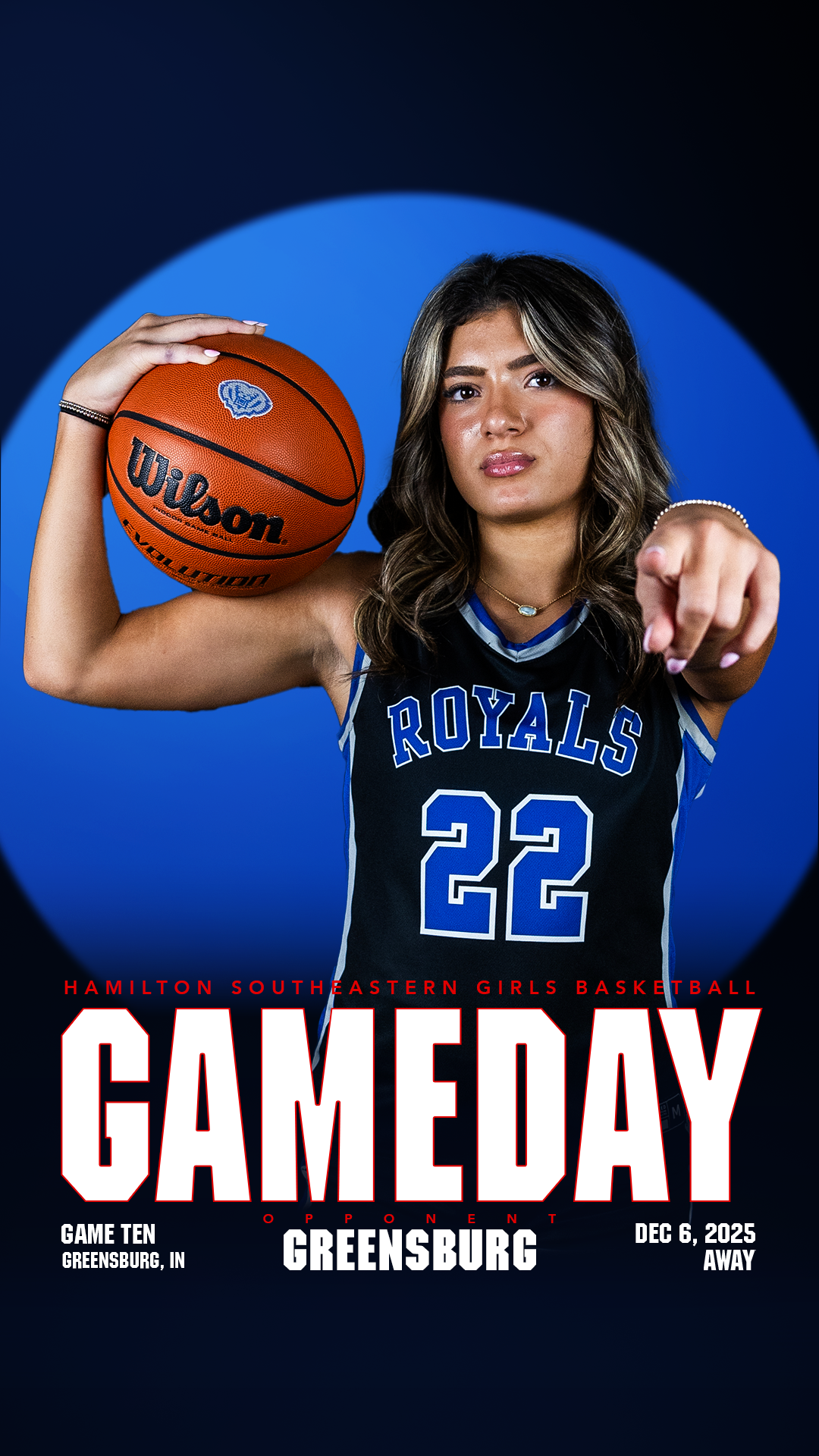I partnered with a classmate to create the template for our girls’ basketball season graphics. We chose a neon color theme to convey the electric energy of the team. During this process, I learned how to use Camera Raw in Photoshop to make the players look polished and professional.