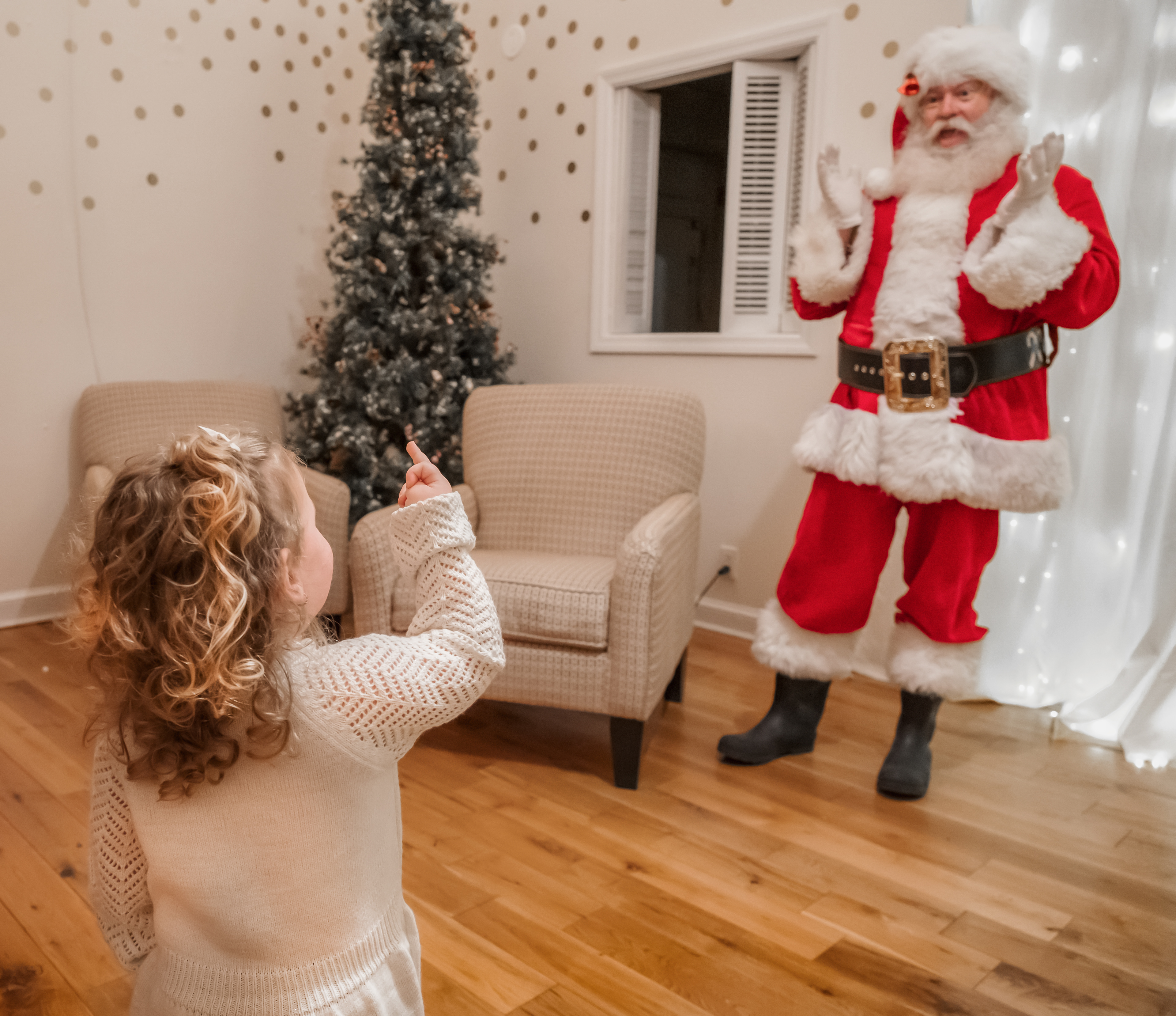Little lady had a boo boo on her finger & had to show Santa