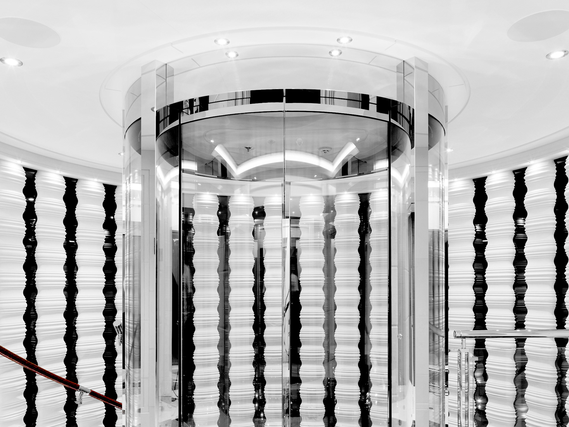 Interior art design luxury of the megayacht.
