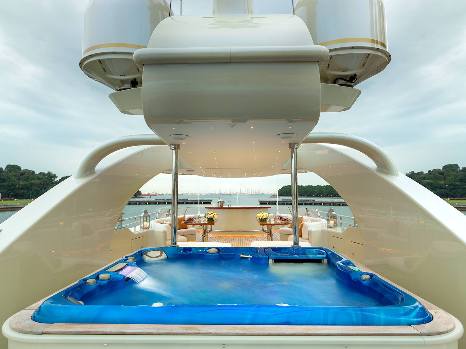 Luxury Superyacht Aquamarina shoot in Keppel Bay Singapore