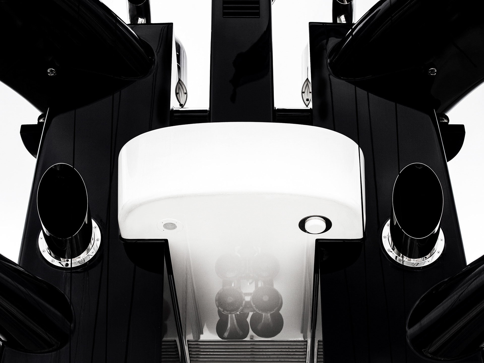 Exterior art design luxury of the megayacht.