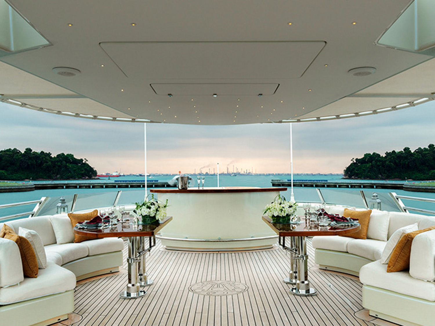 Luxury Superyacht Aquamarina shoot in Keppel Bay Singapore