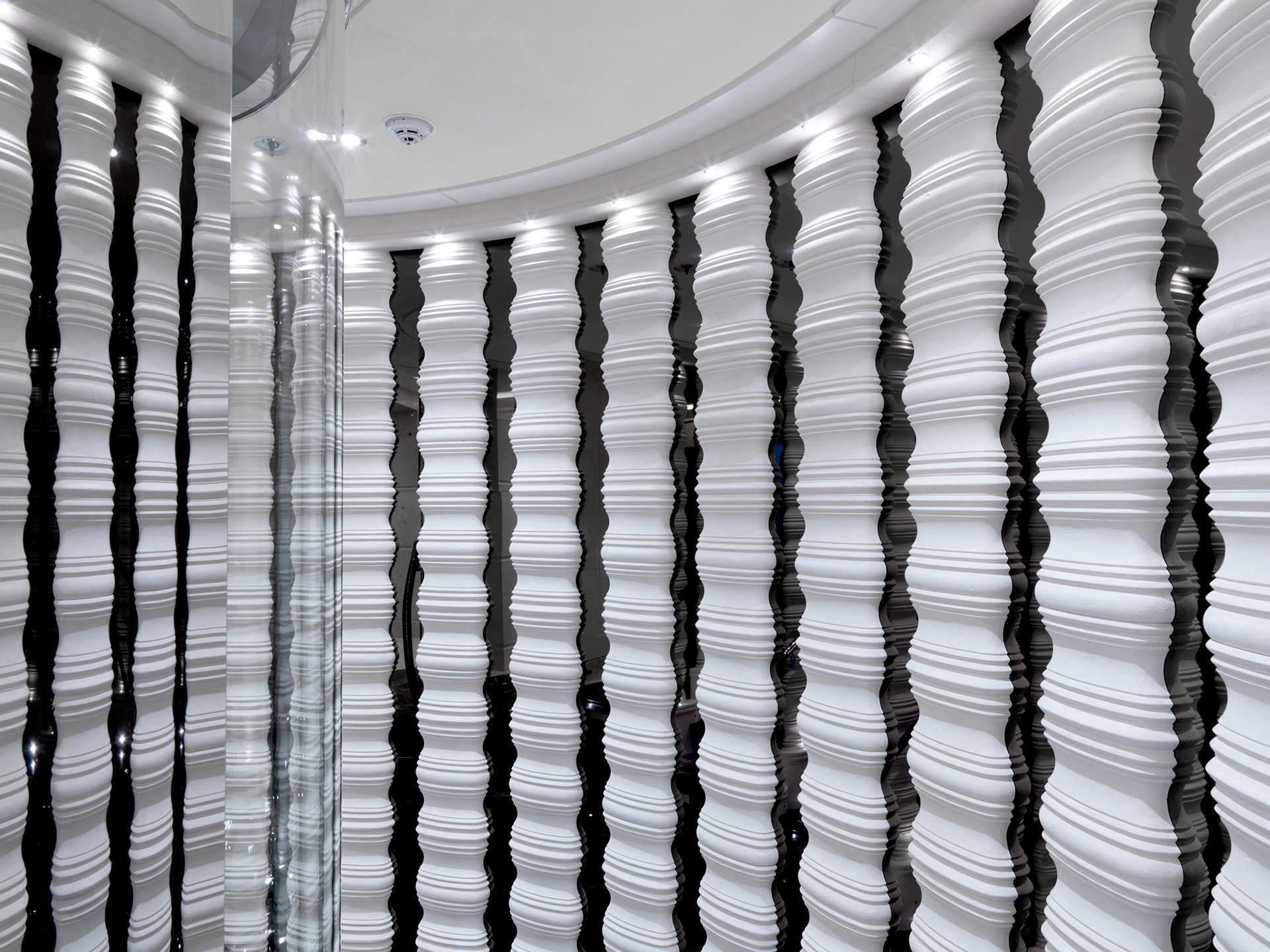 Interior art design luxury of the megayacht.