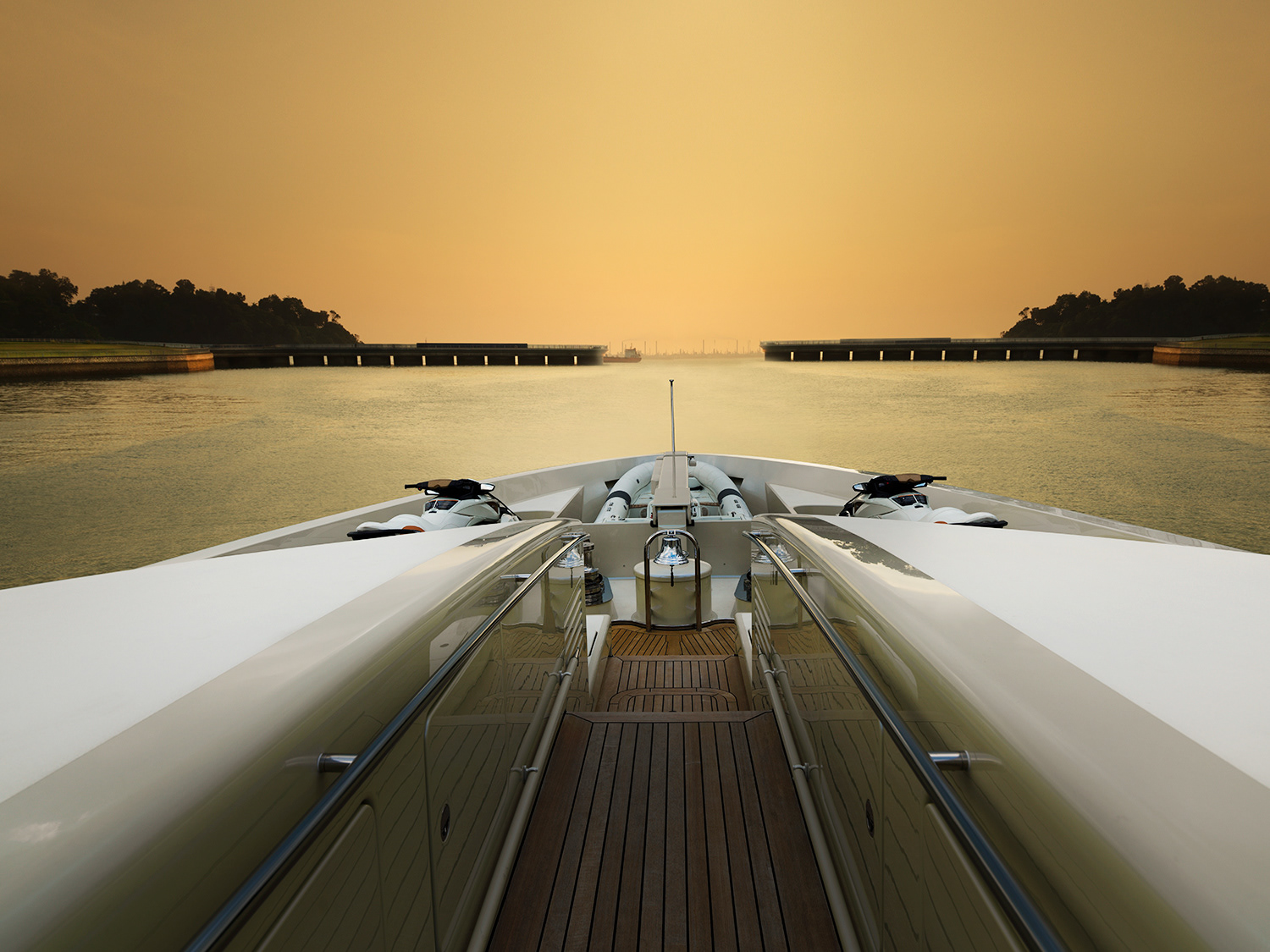 Luxury Superyacht Aquamarina shoot in Keppel Bay Singapore