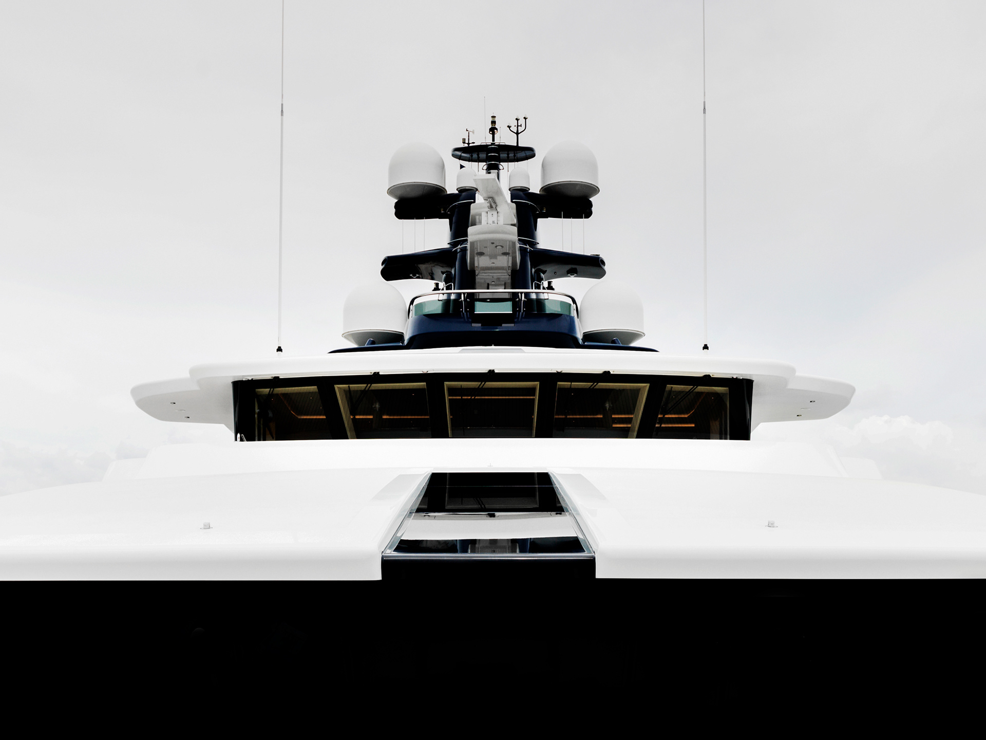 Exterior art design luxury of the megayacht.