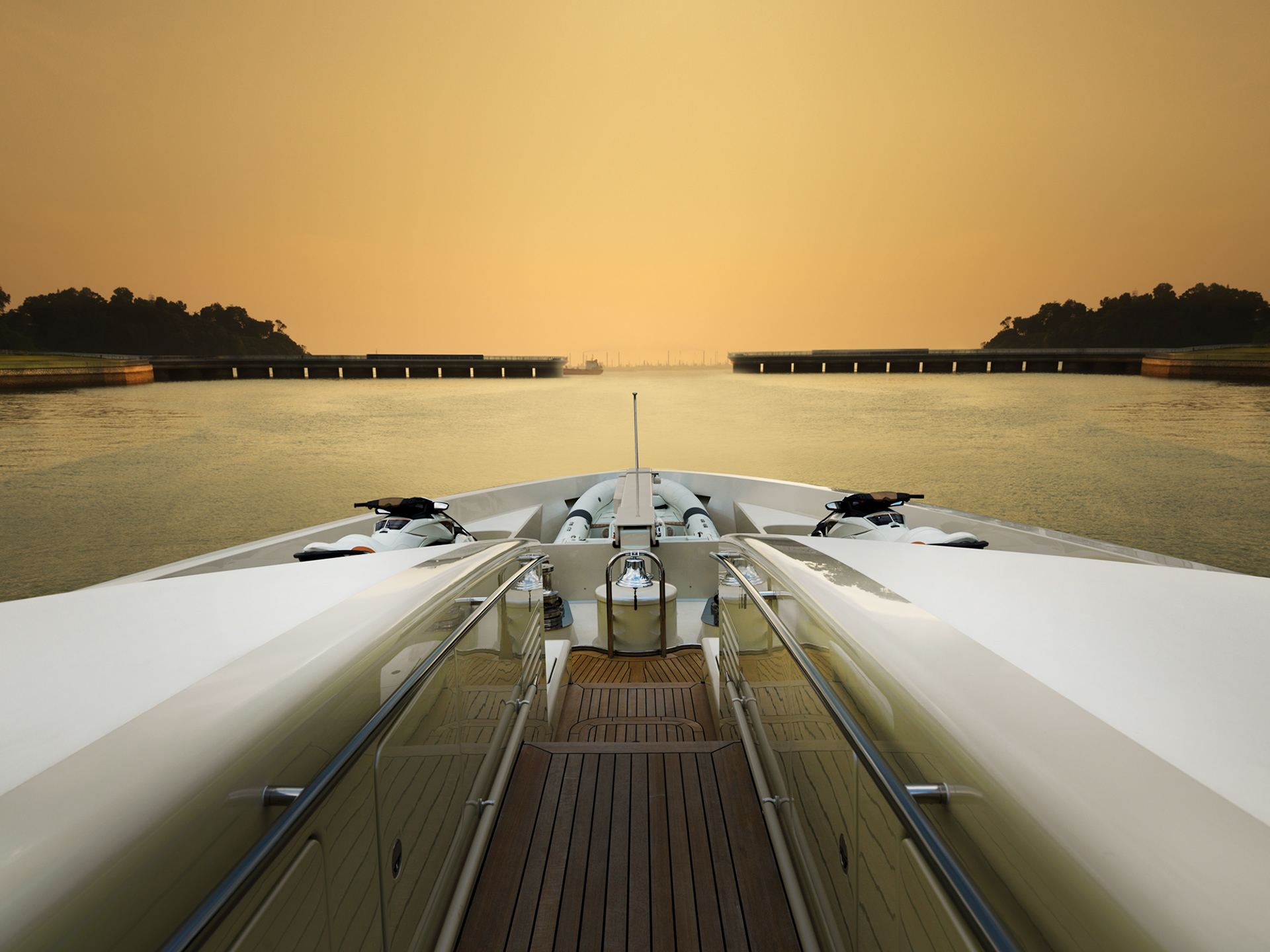 Interior art design luxury of the superyacht.