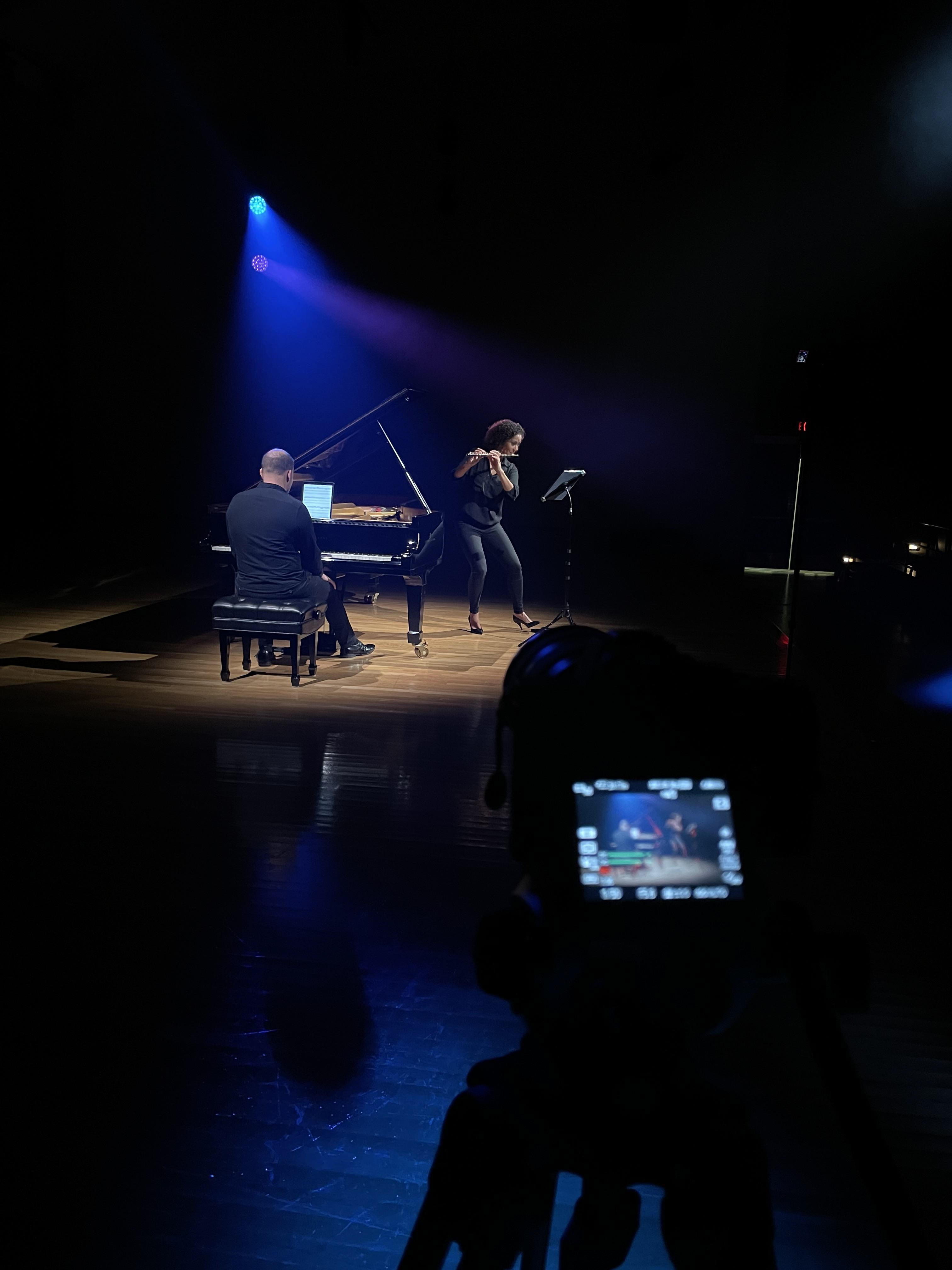On set shooting a music video