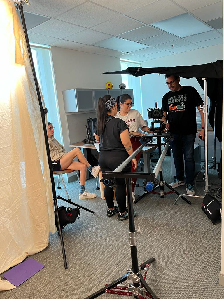 On set for "In Their Skin"