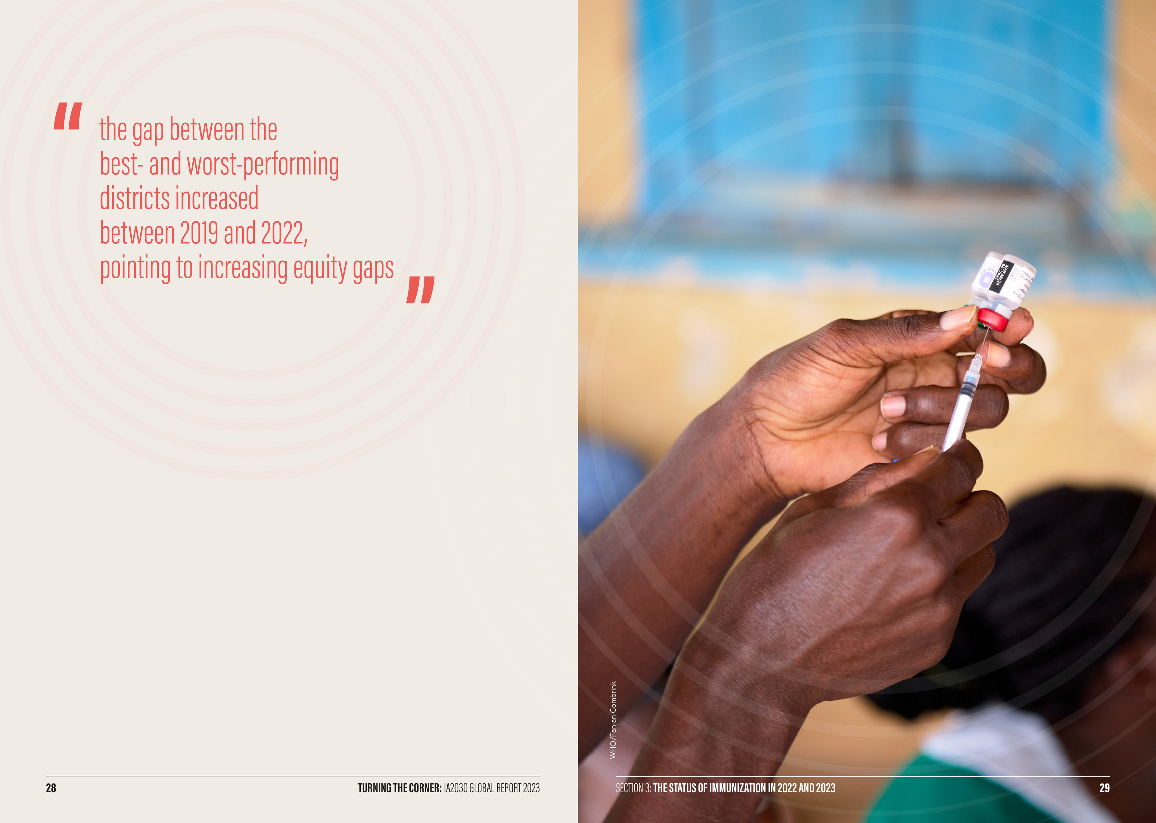 World Health Organization Immunization Agenda 2030 report design by HA-AH Design