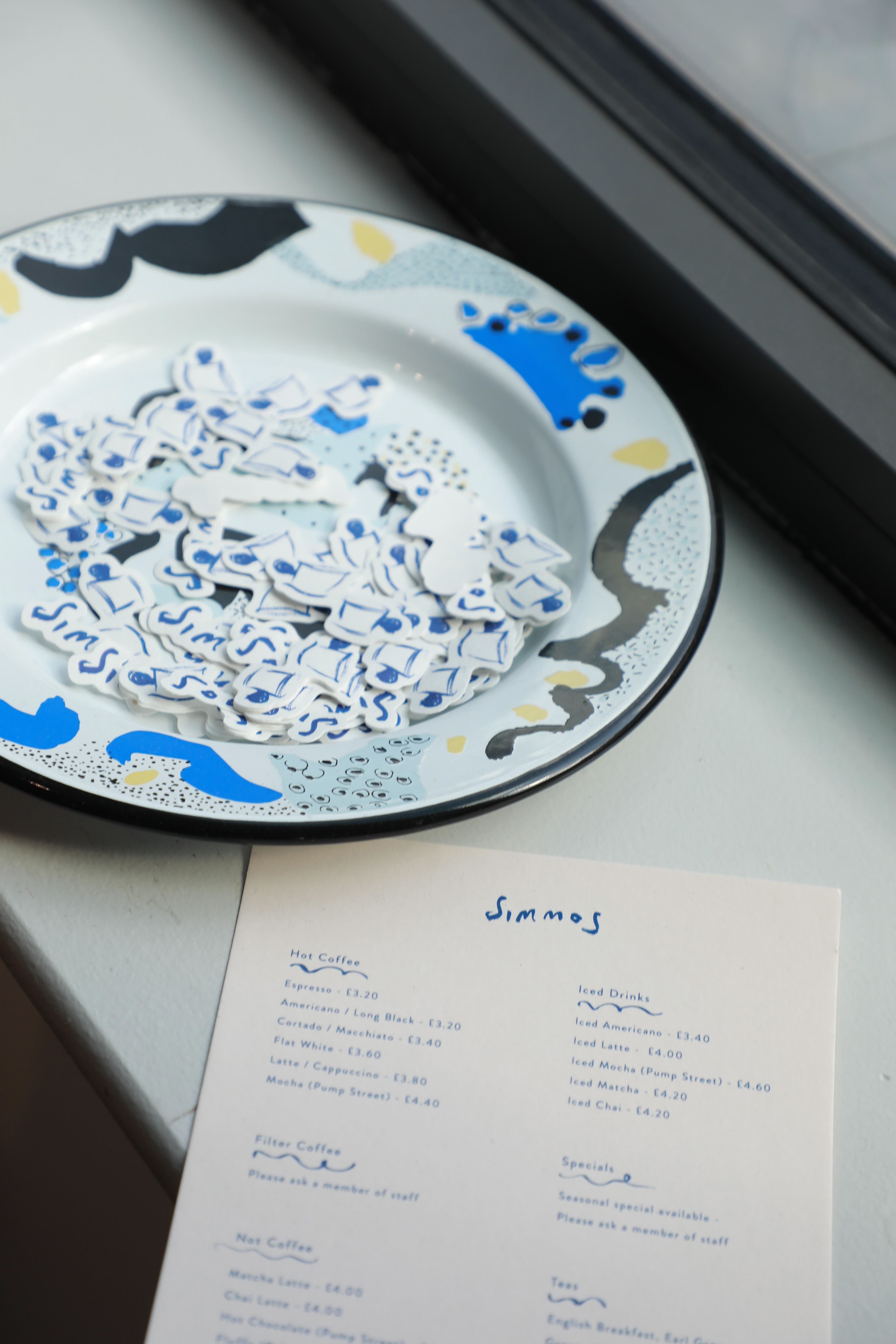 Simmos logo design stickers, menu by HA-AH Design