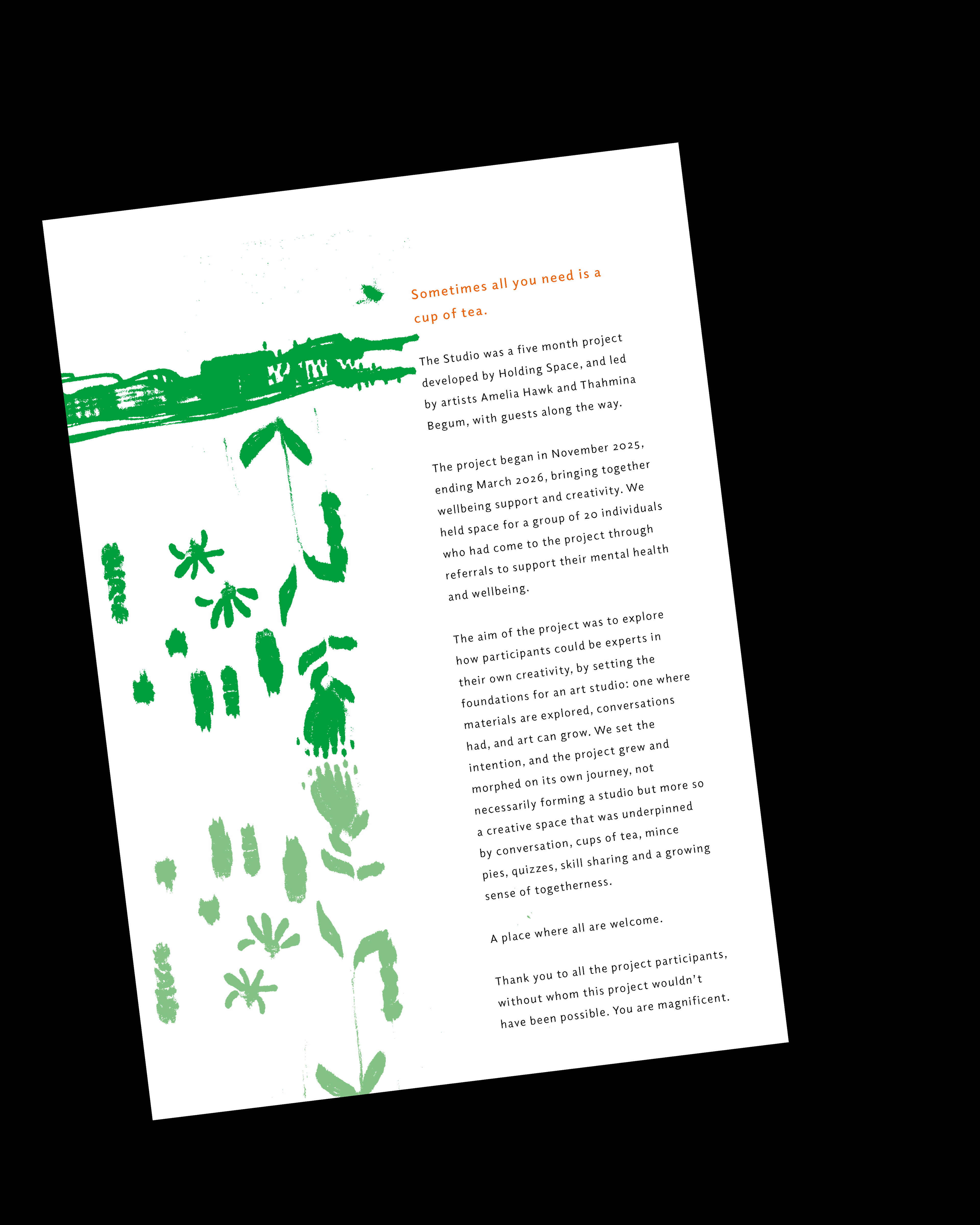 The Studio / Holding Space publication design by HA-AH Design
