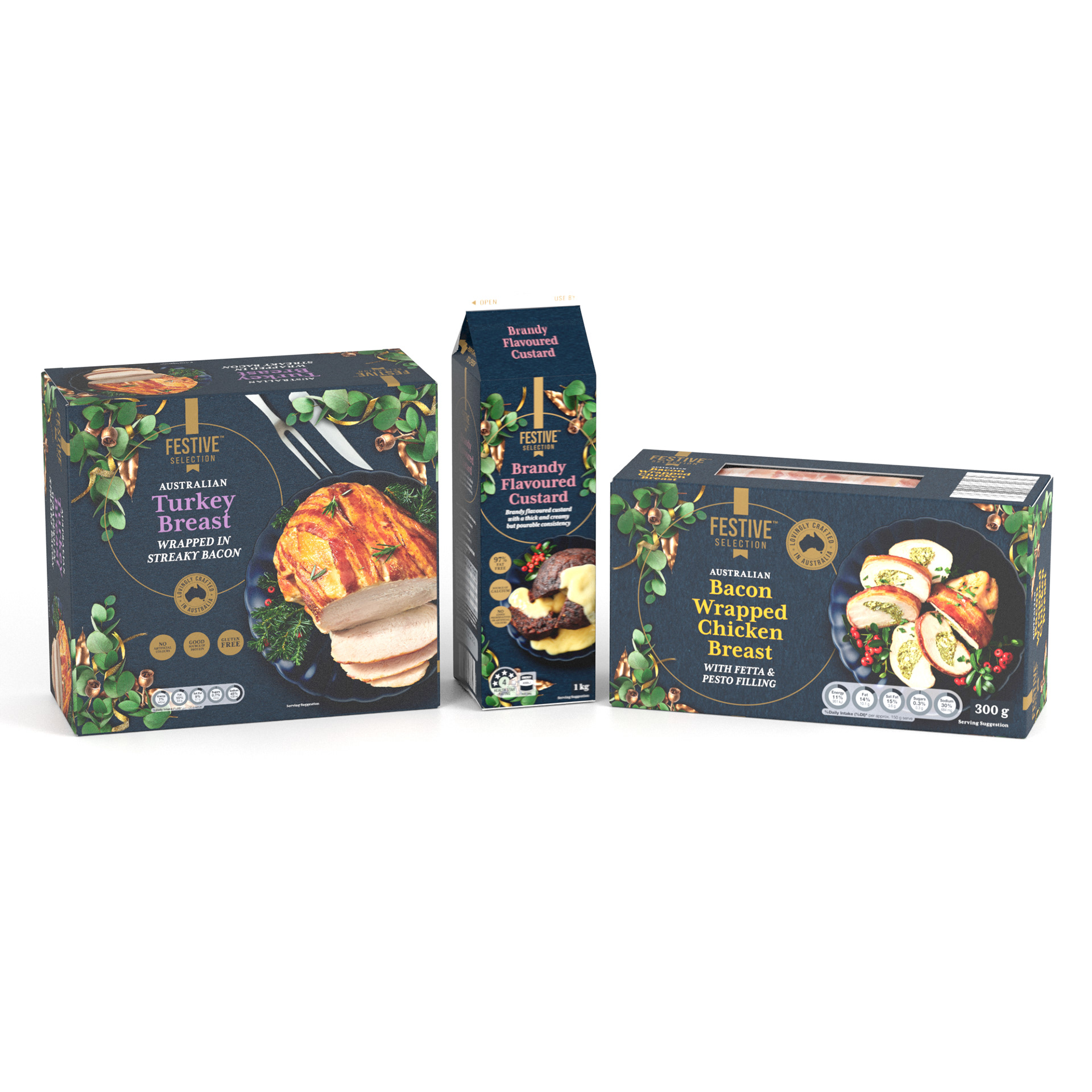 Festive Selection - Turkey Breast, Custard and Chicken Breast