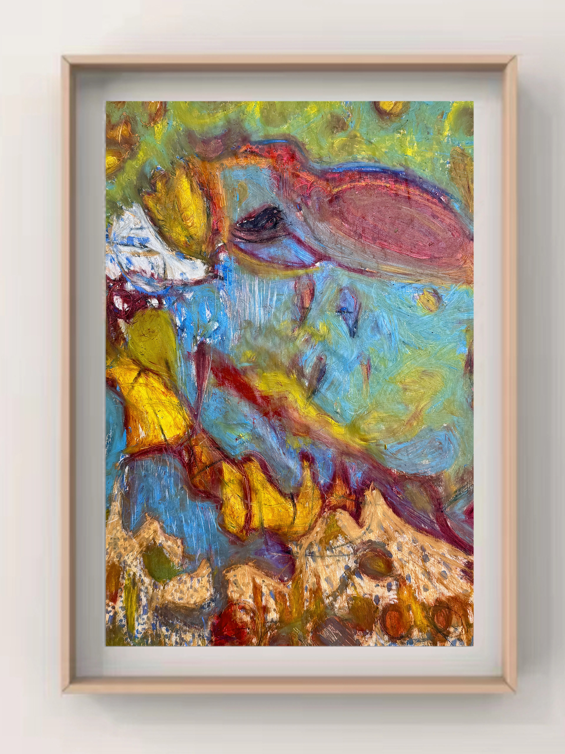 Gravel, Abstract Painting, Oil paint, oil pastel, and chalk on canvas,18 × 24 in. 2025 Price(framed): $800