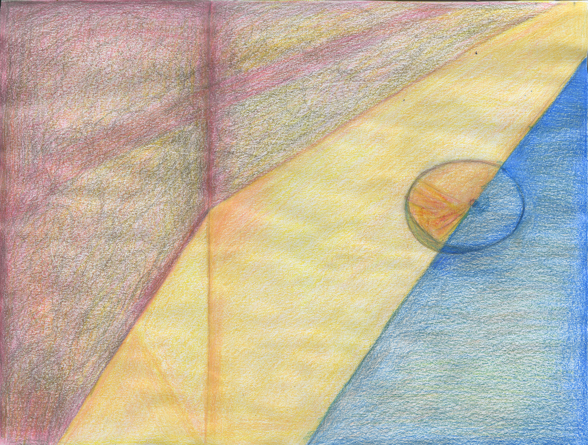 The Ceiling in the Bedroom, 《卧室的天花板》8.5x11in (22x28cm), Color pencil, Minneapolis, Minnesota, 2026.