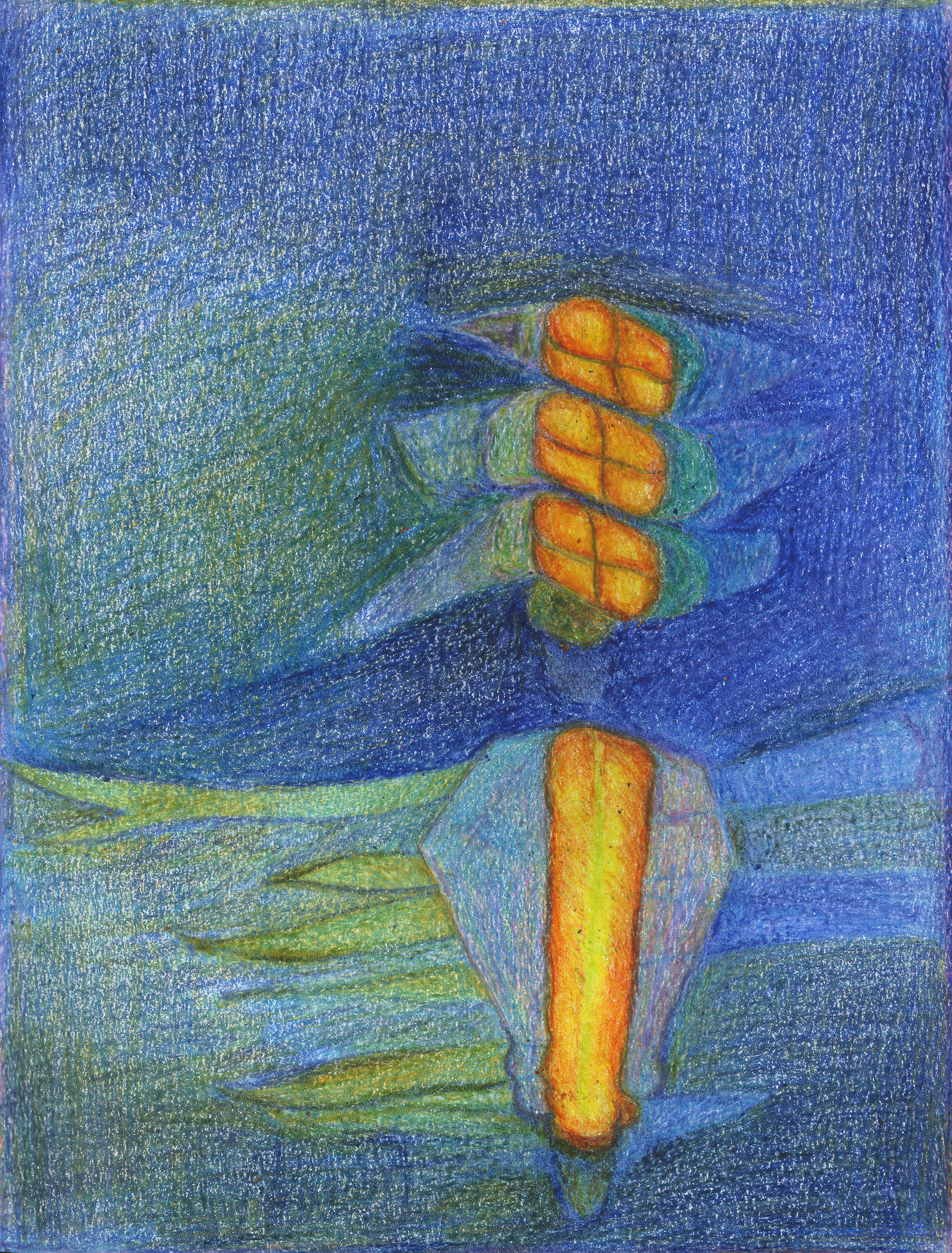 The Light in the Bedroom, 《卧室的光线》8.5x11in (22x28cm), Color pencil, Minneapolis, Minnesota, 2026.