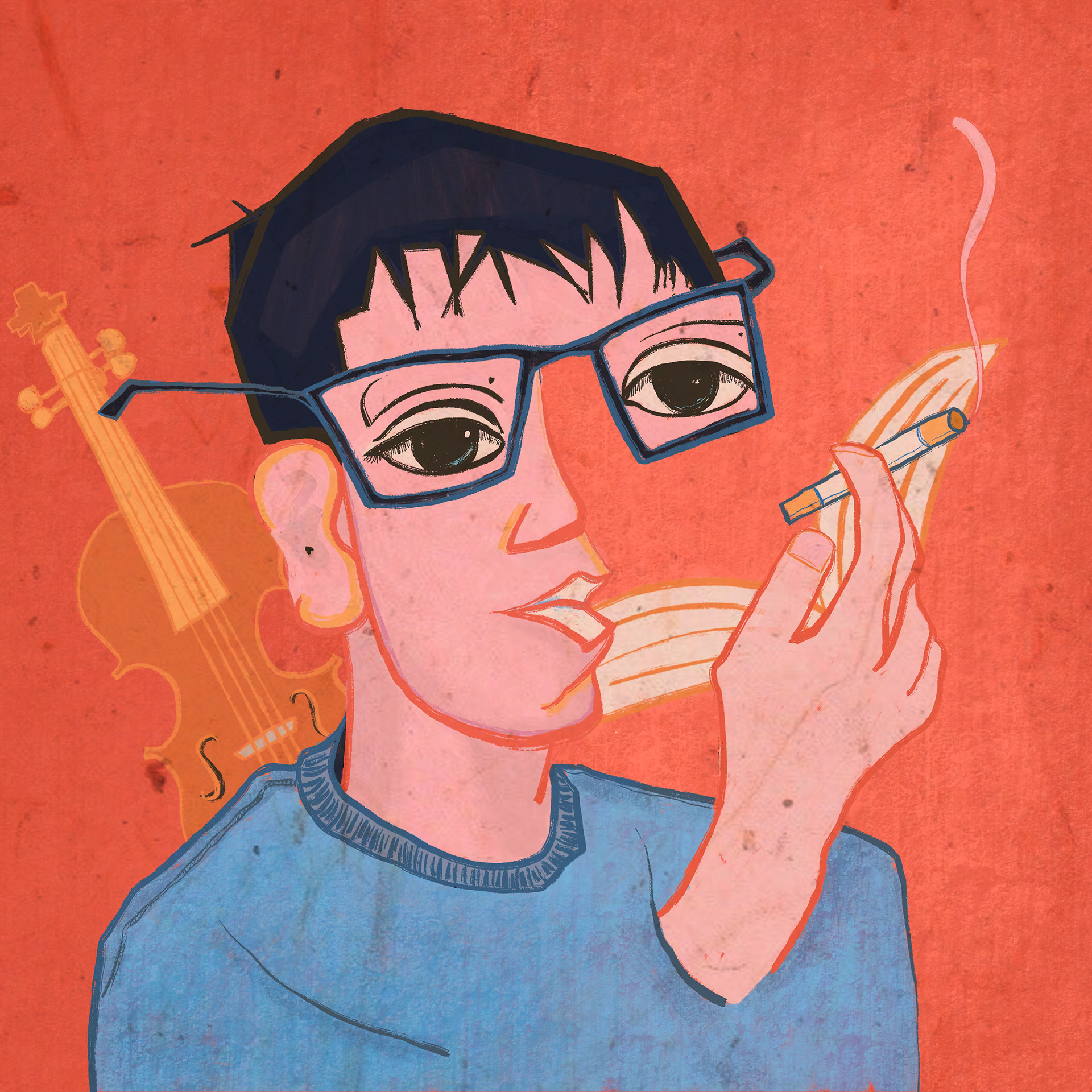 桶, 11 × 11 in (28 × 28 cm), Digital Painting, Rabat, Morocco, 2026.