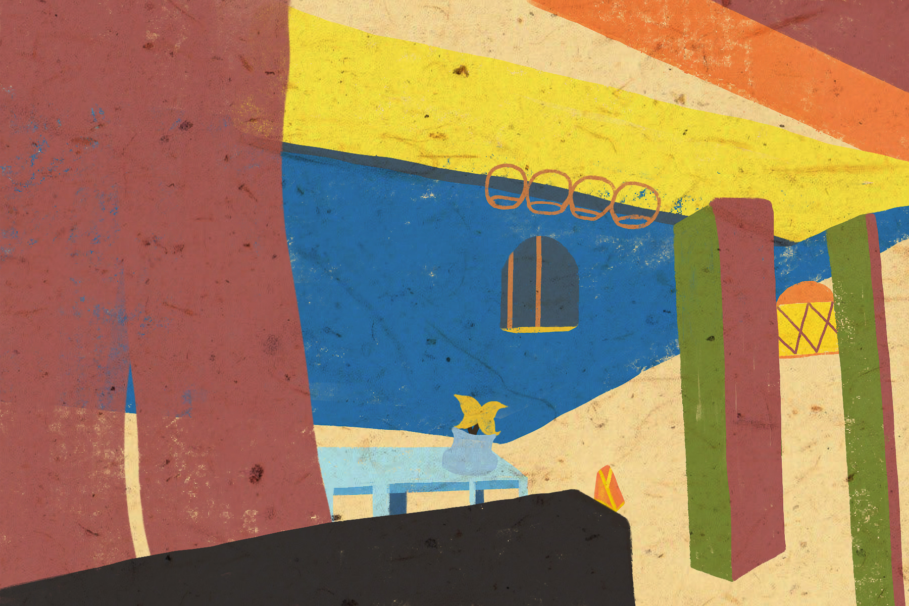 A Stormy Night, 《风雨交加的夜晚》, 4 × 6 in (10 × 15 cm), Digital Painting, Tangier, Morocco, 2026.