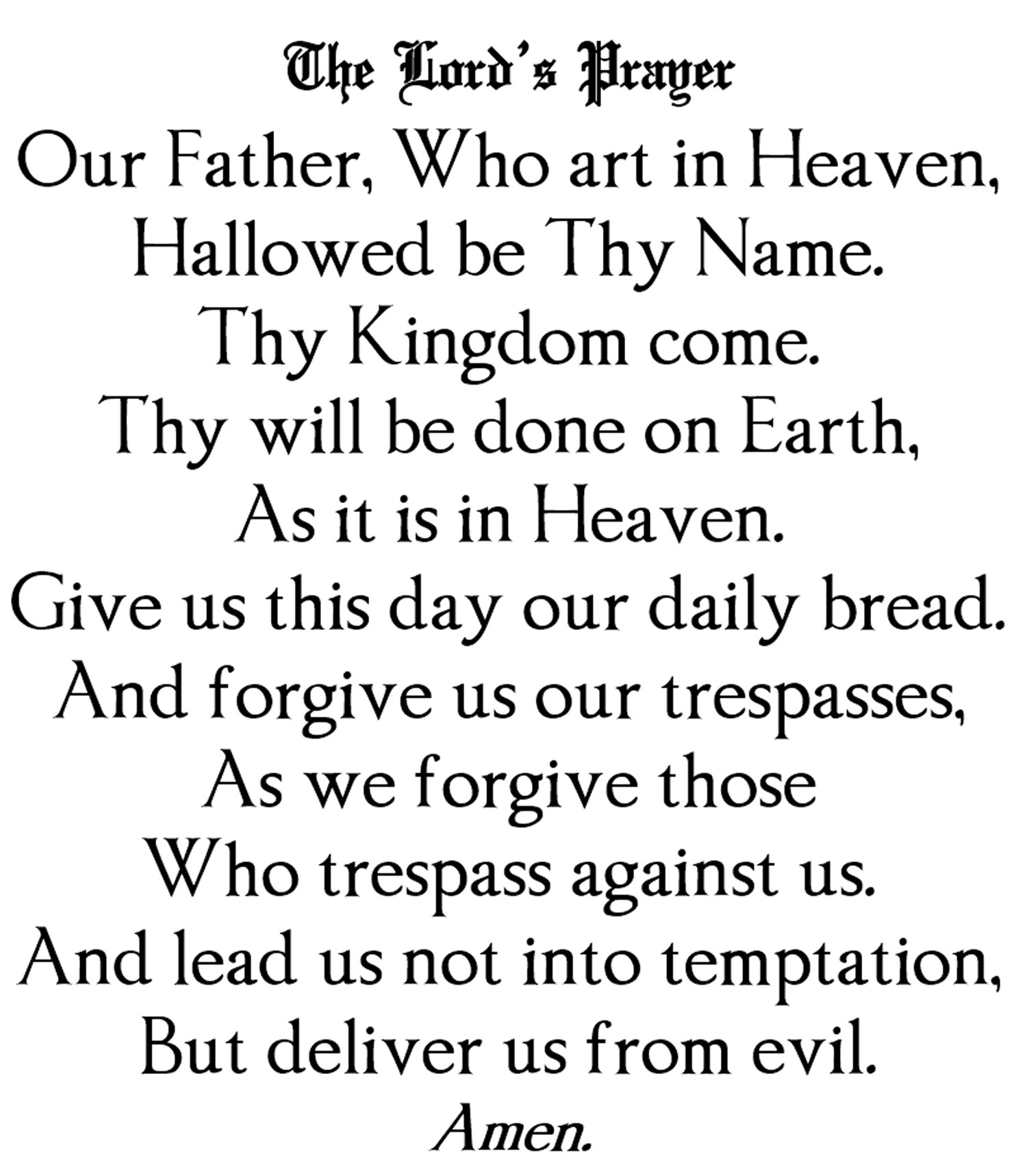 Lord's Prayer (Catholic)