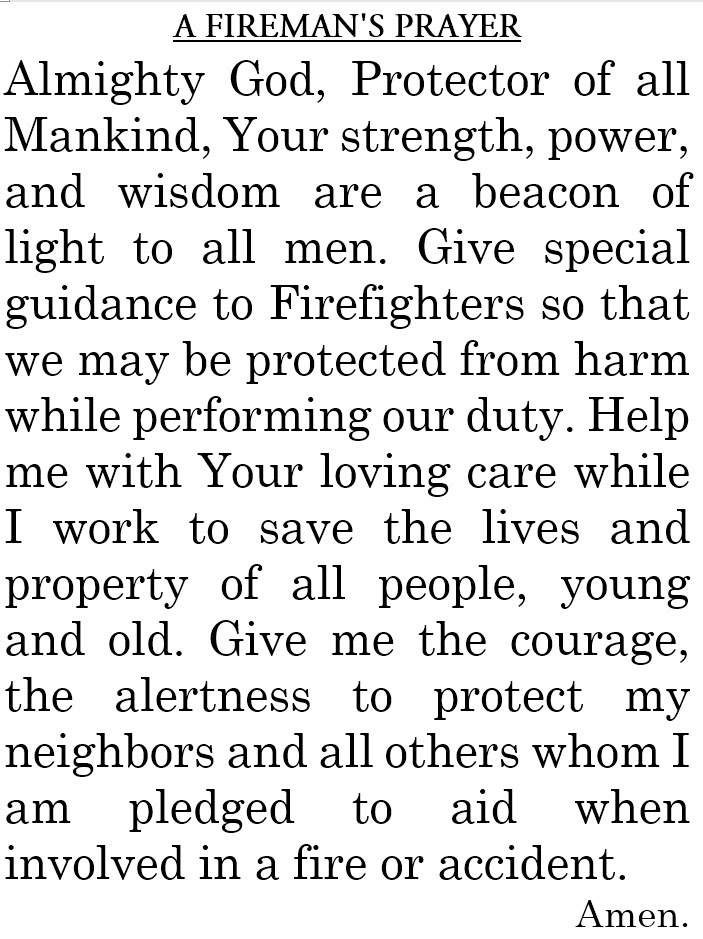 Fireman's Prayer (Give Special Guidance)