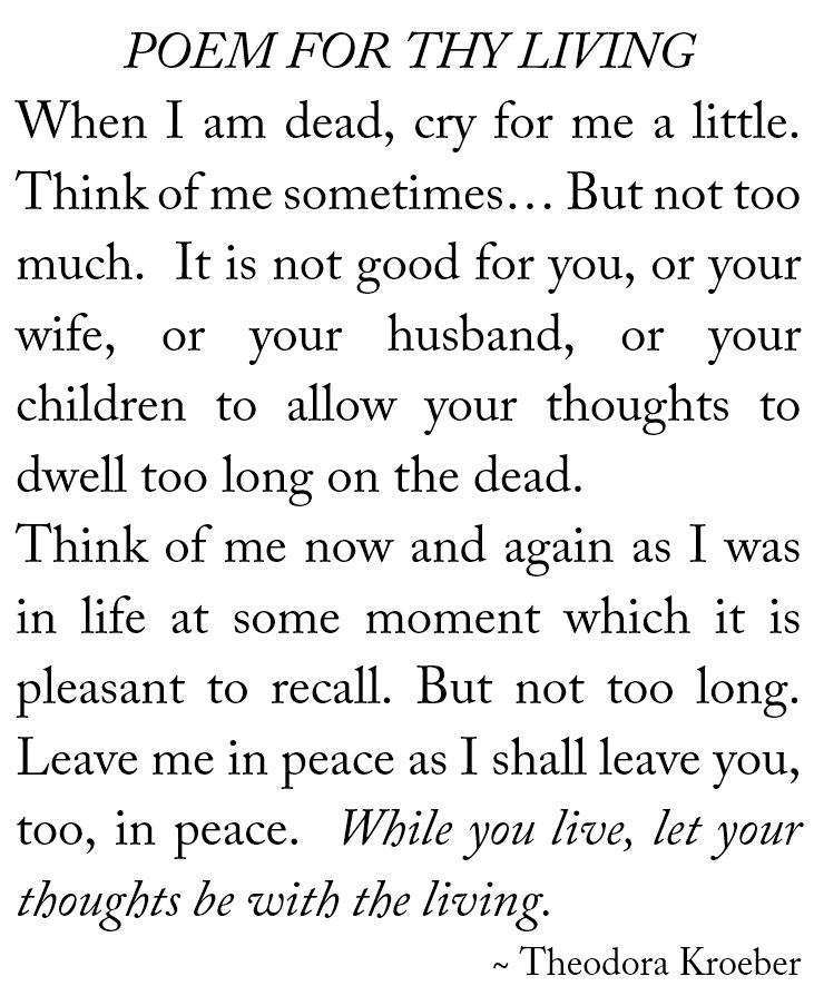 Poem for thy Living