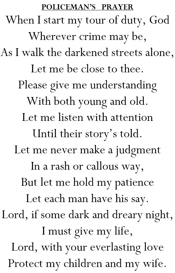 Policeman's Prayer (When I start my tour of duty)