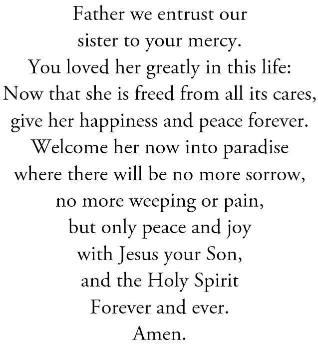 Father, We Entrust Our Sister