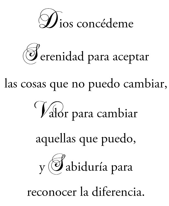 Serenidad (Serenity Prayer - Spanish)