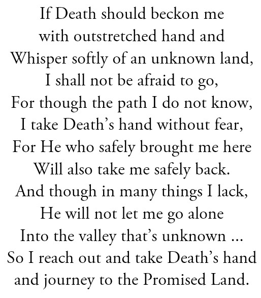 If Death Should Beckon Me