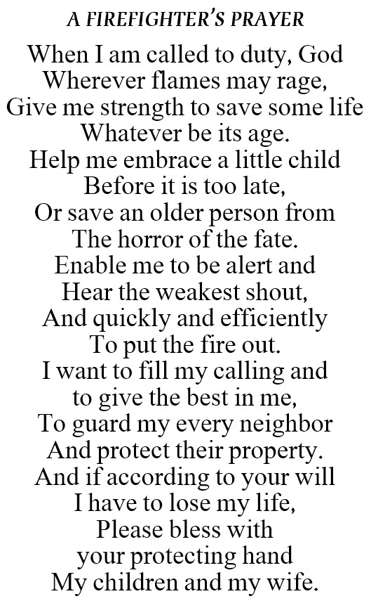 Firefighter's Prayer (When I Am Called To Duty)
