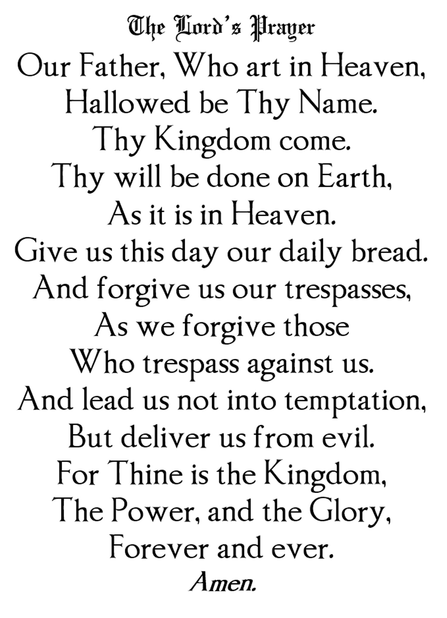 Lord's Prayer (Protestant)