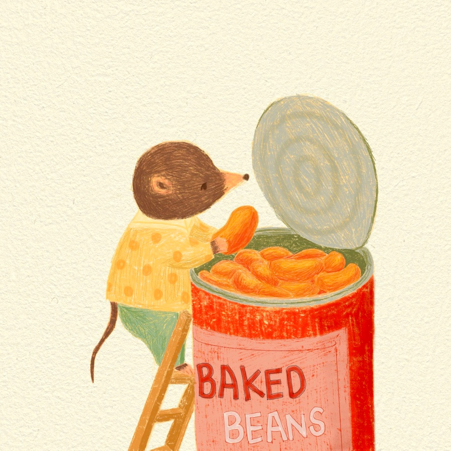 a mole's food depot / digital drawing