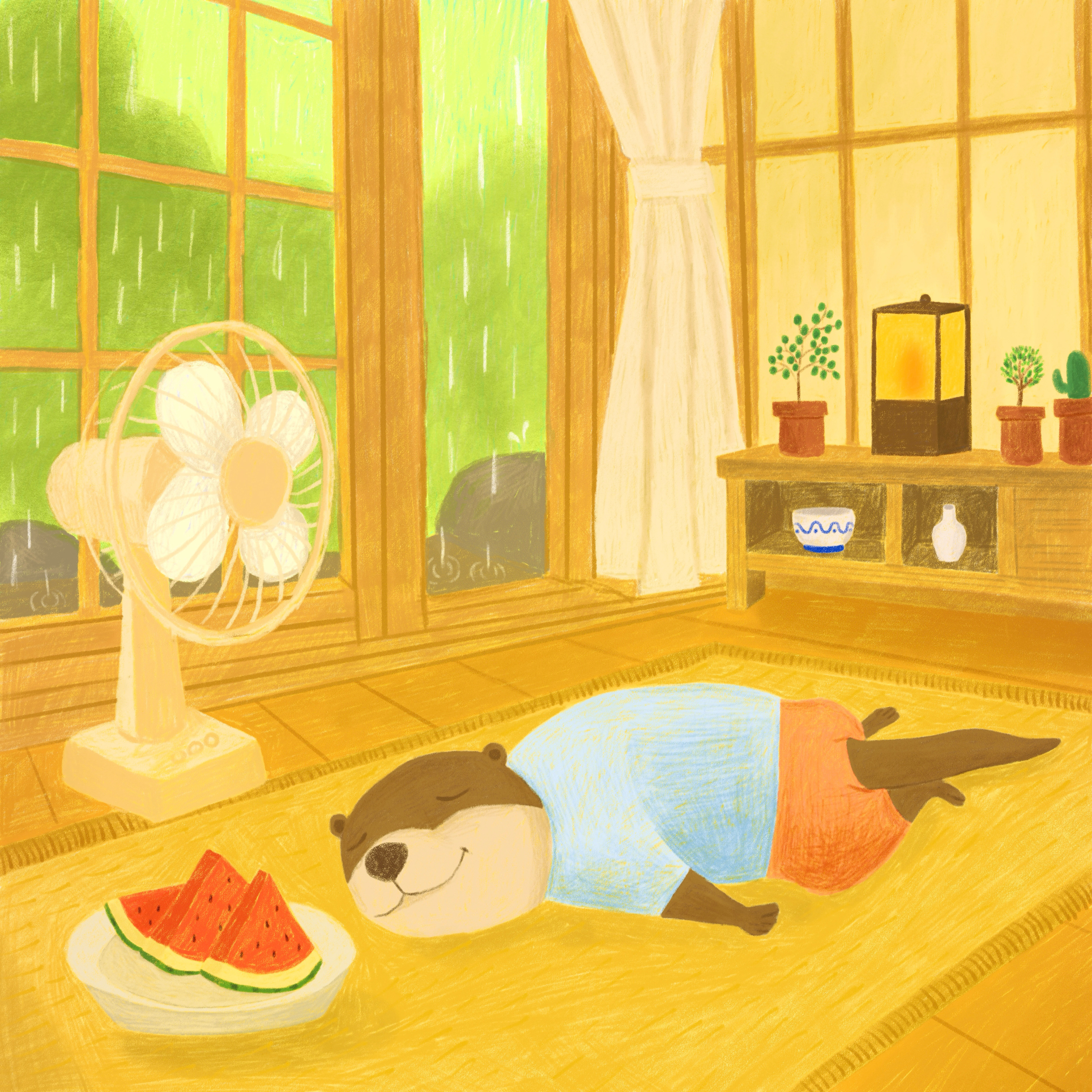 a lazy summer nap / digital drawing