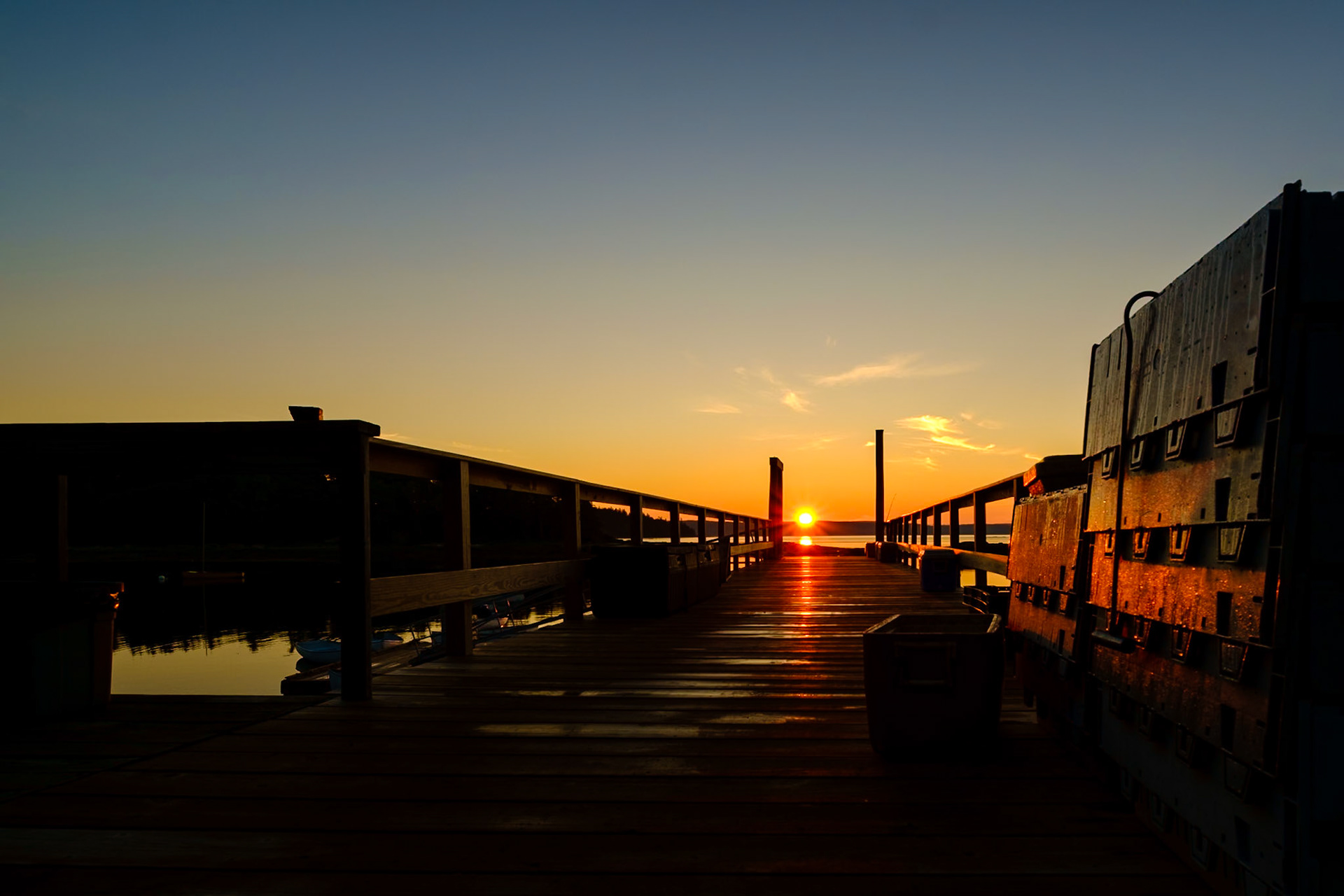 Sunrise over Stand Cove, Hiram Blake Camp