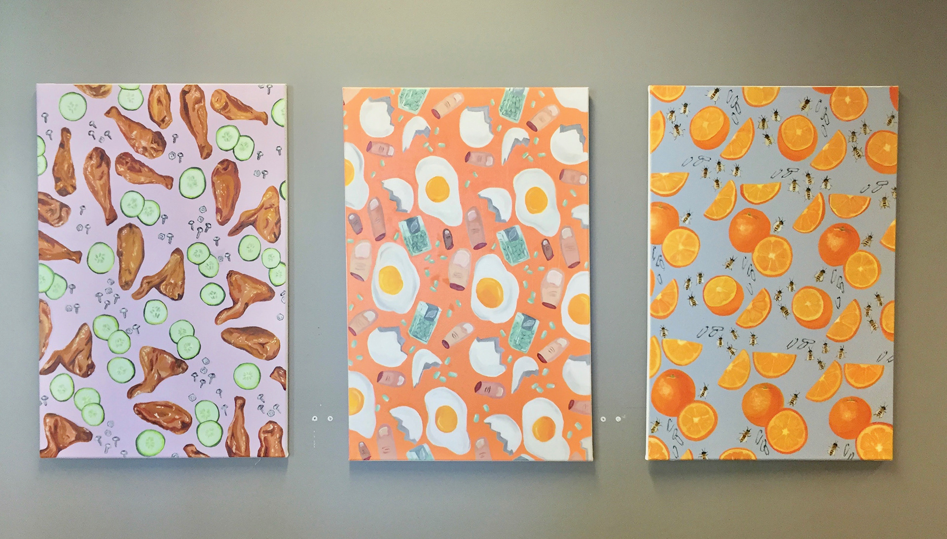 "Pattern Triptych", 3 Panel Oil on Canvas, 2018.