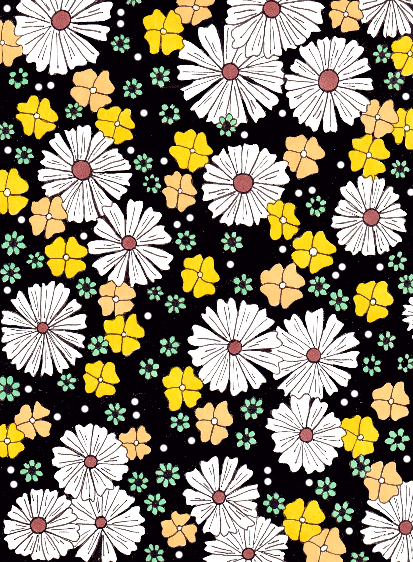 "Florals III", Marker on Bristol, 2021.