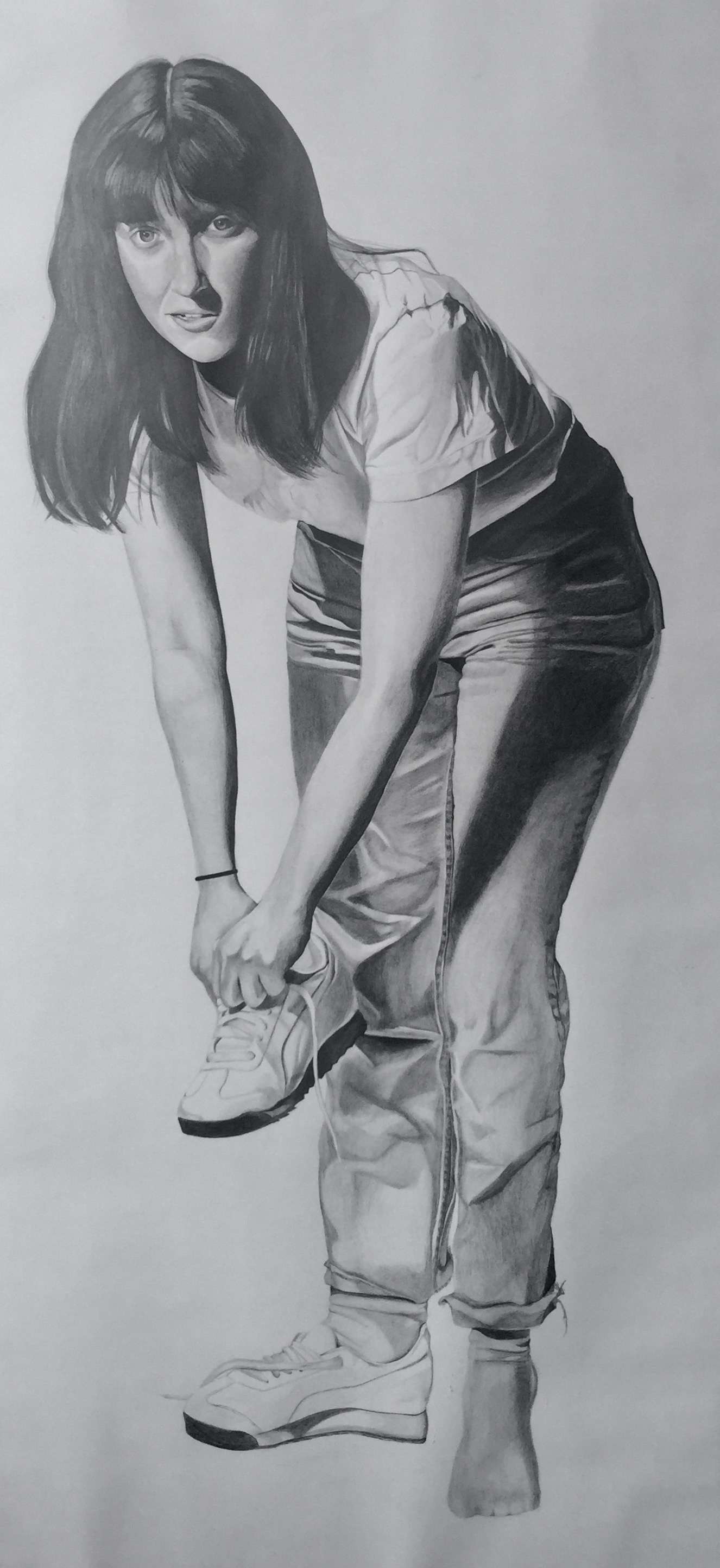Large Scale Self Portrait, 9'X 5', Graphite on Paper, 2018.