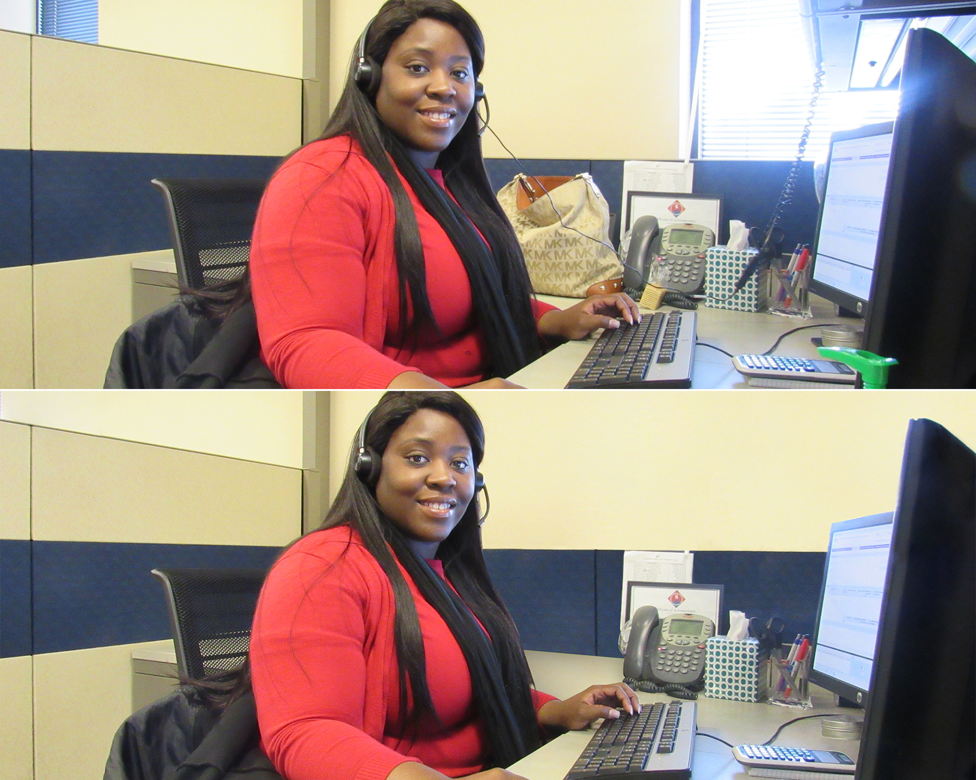 Top is before, bottom is after.