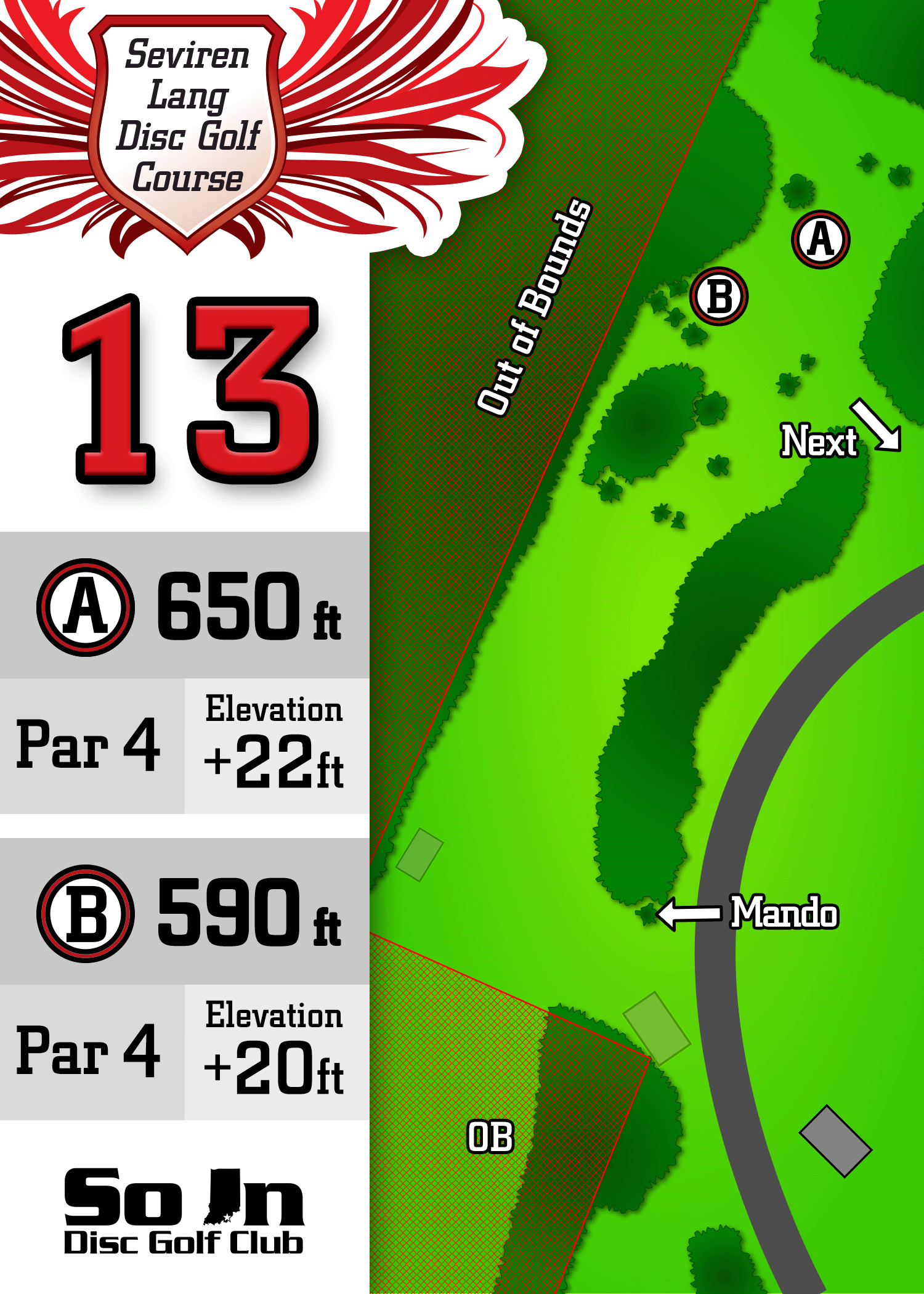 Tee sign, Seviren Lang hole 13