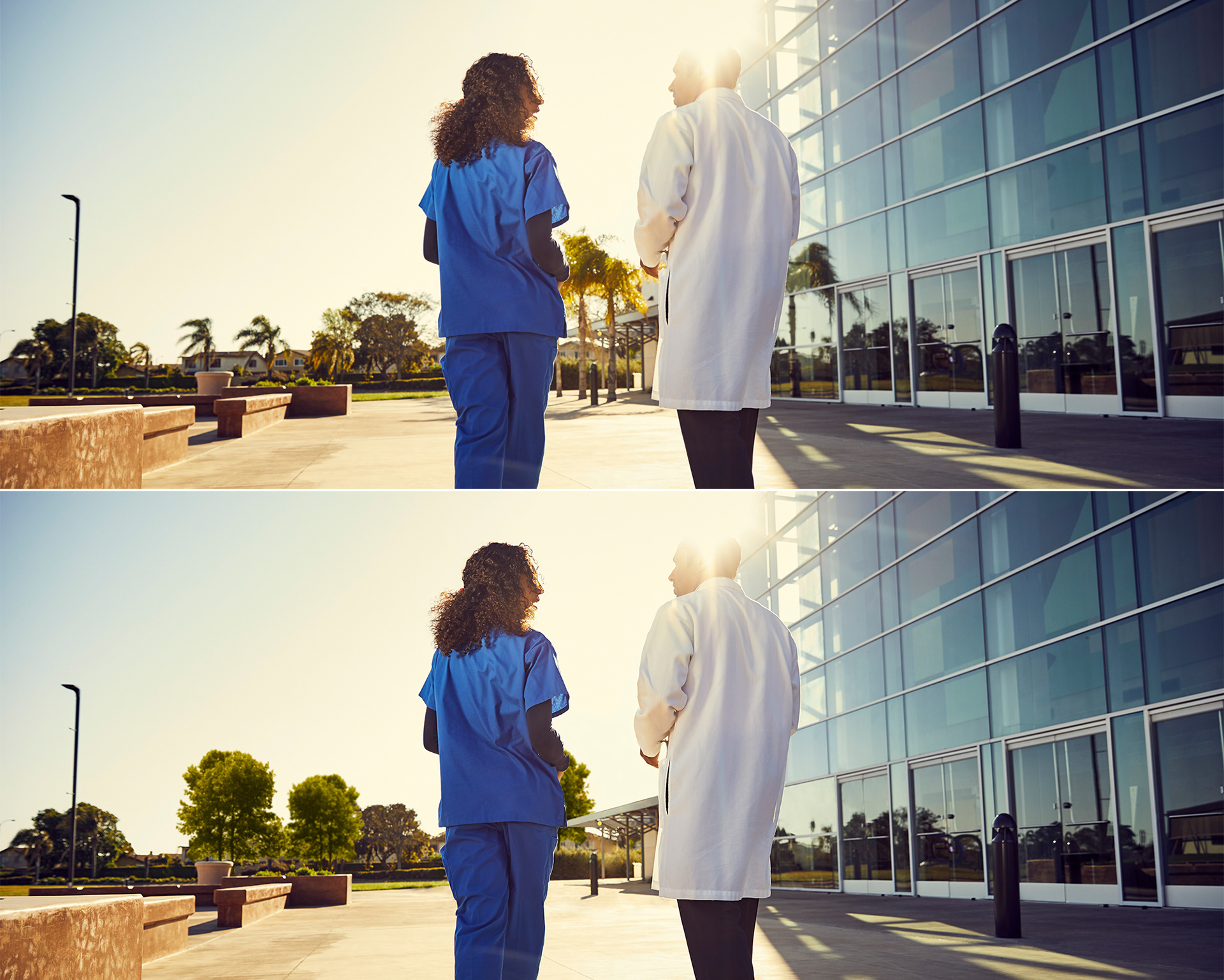 Top is before, bottom is after.