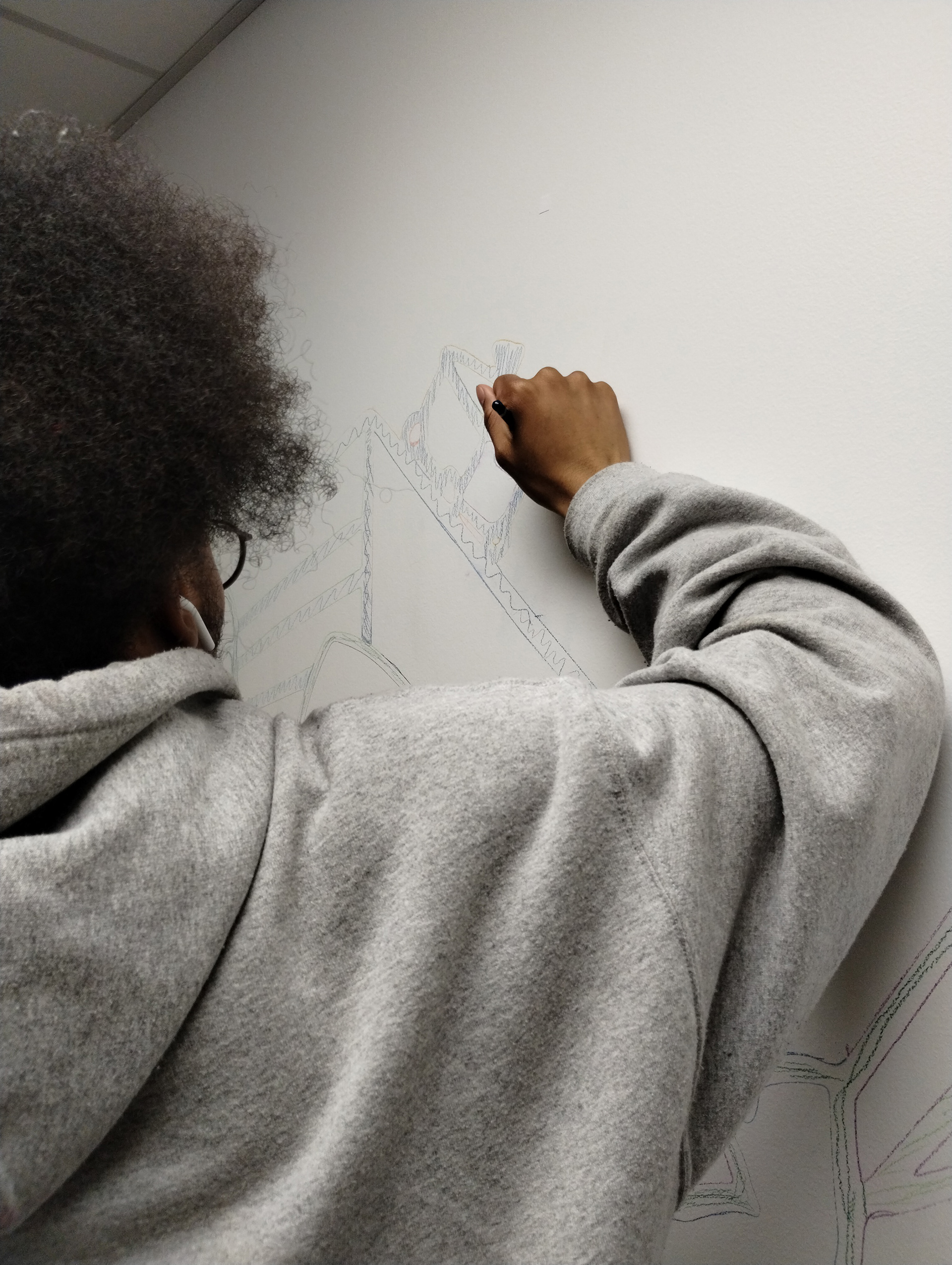 Coloring the outline to plan the colors