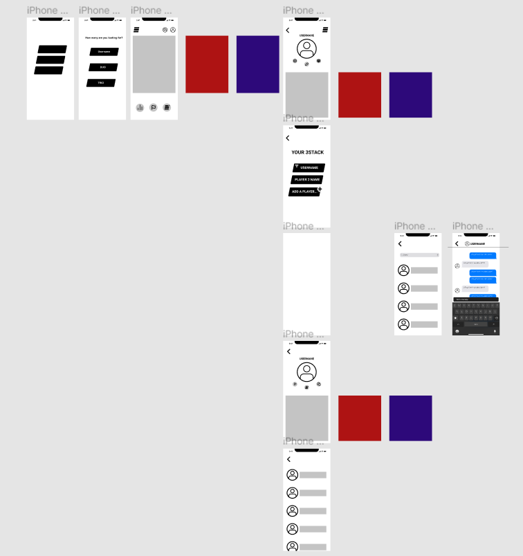 Low fidelity wireframes